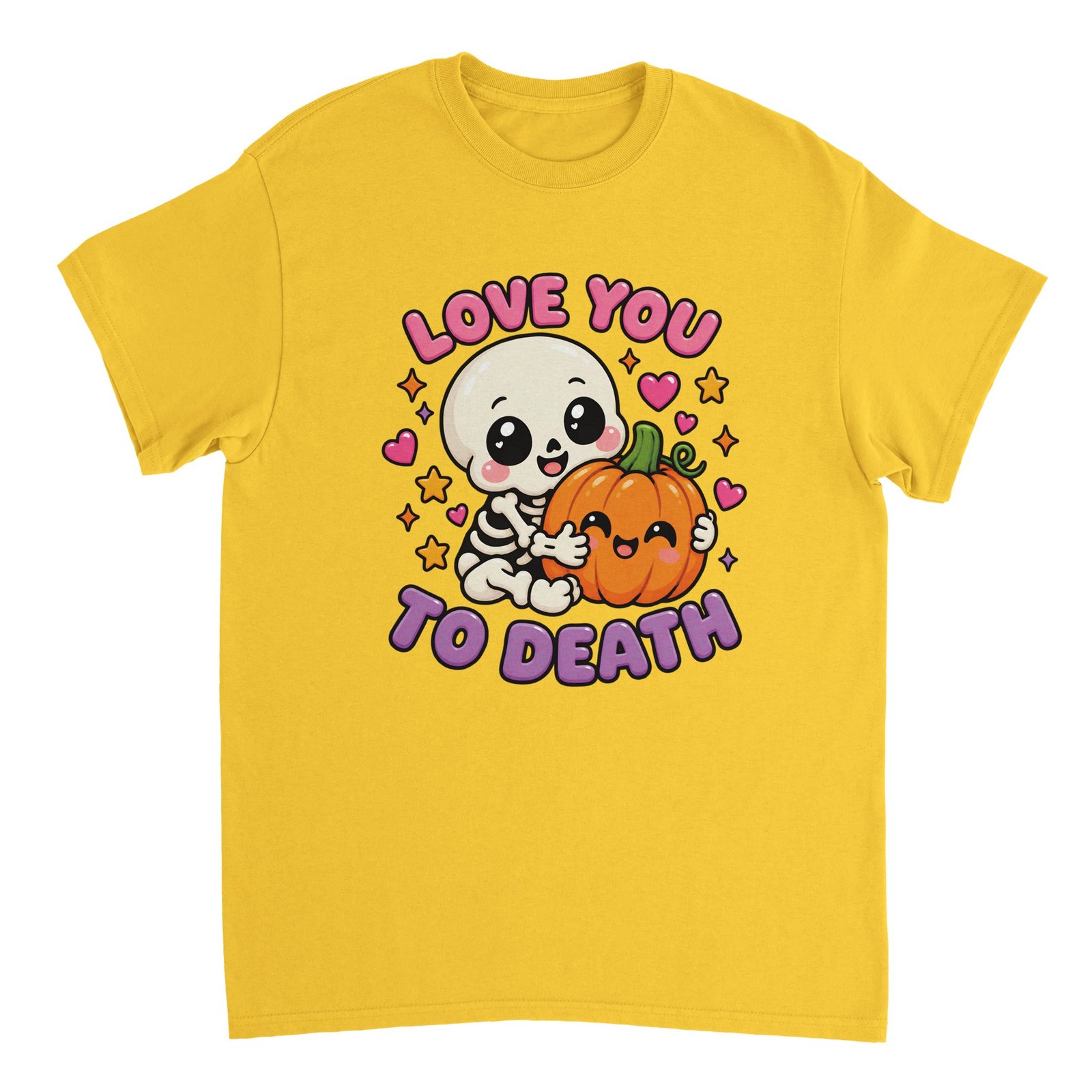 Love You to Death Halloween T-Shirt – Cute Skeleton Pumpkin Spooky Graphic Tee 9 halloween skeleton t-shirt with cute skeleton and pumpkin design