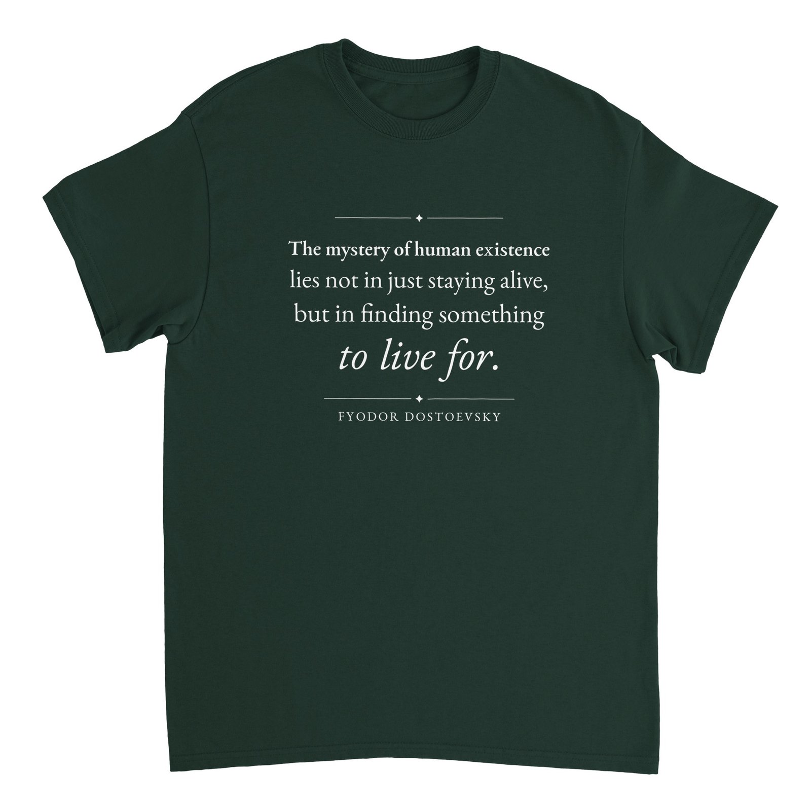 Mystery of Human Existence T-Shirt – Dostoevsky Karamazov Tee 4 dostoevsky brothers karamazov t-shirt mystery of existence Forest Green