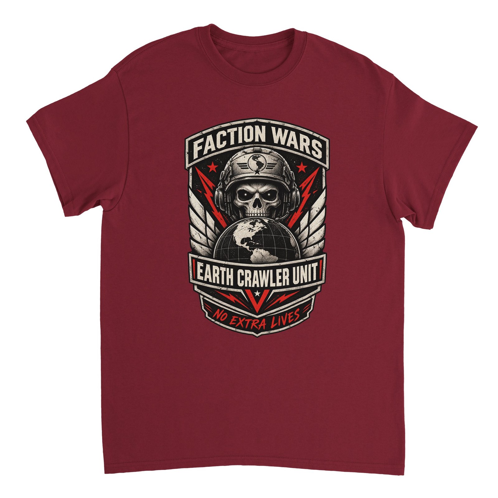 Faction Wars T-Shirt – Earth Crawler Unit Military Skull Tee 10 10e1e934-0b60-48ec-ac68-9df80e6a9620