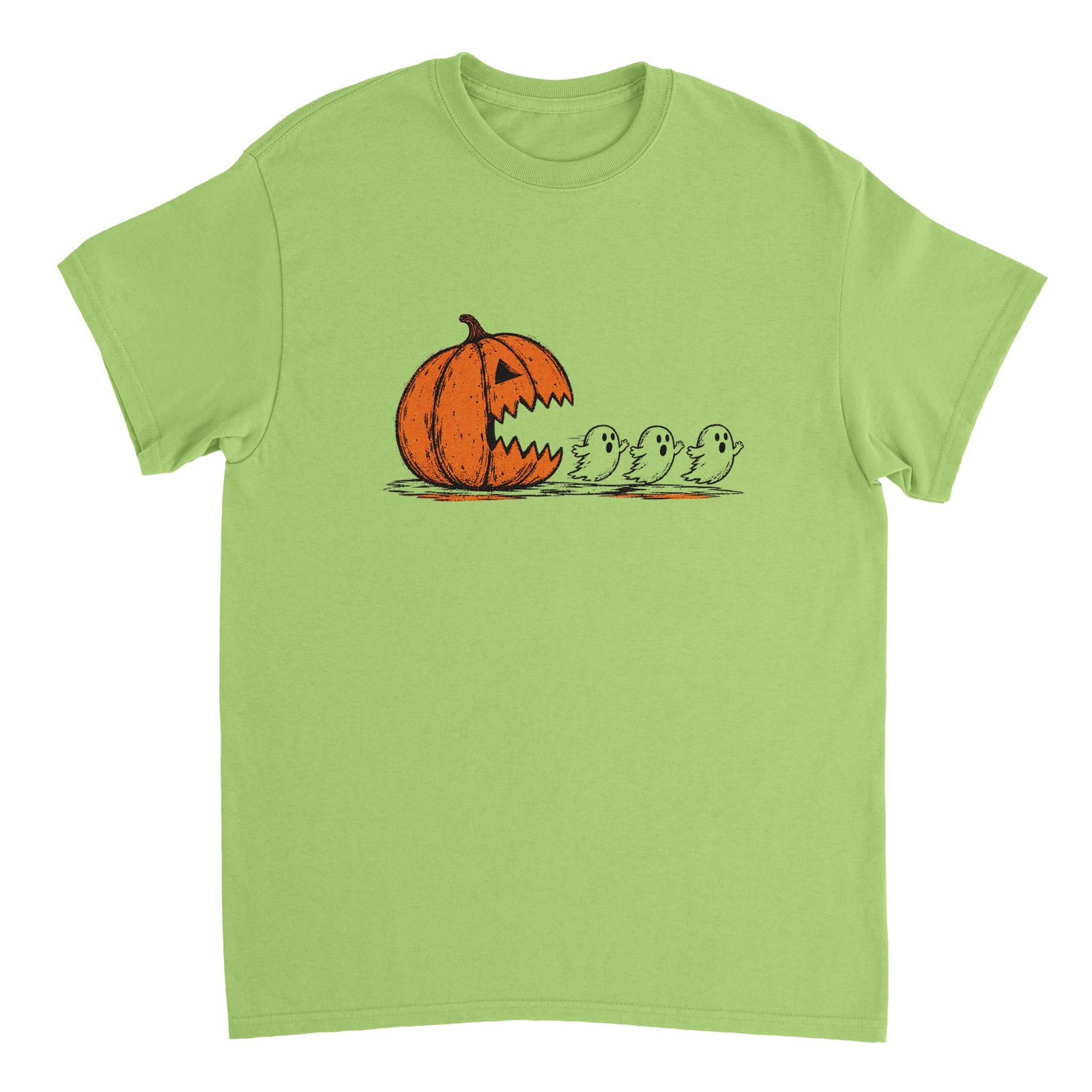 Pumpkin Chasing Ghosts Halloween T-Shirt – Retro Gamer Spooky Tee 6 1c34d7b9-2c7b-4999-ab37-a3ff05148b49