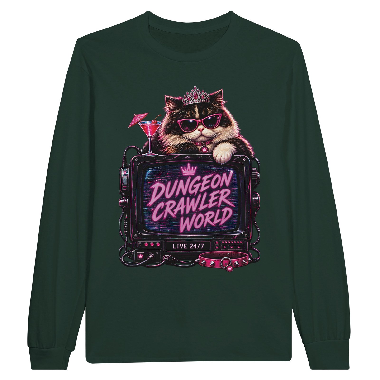 Dungeon Crawler World Longsleeve T-Shirt – Retro TV Cat Fan Tee 9 1c37ab96-a9ba-4ac1-8675-cdda5c9e48fd