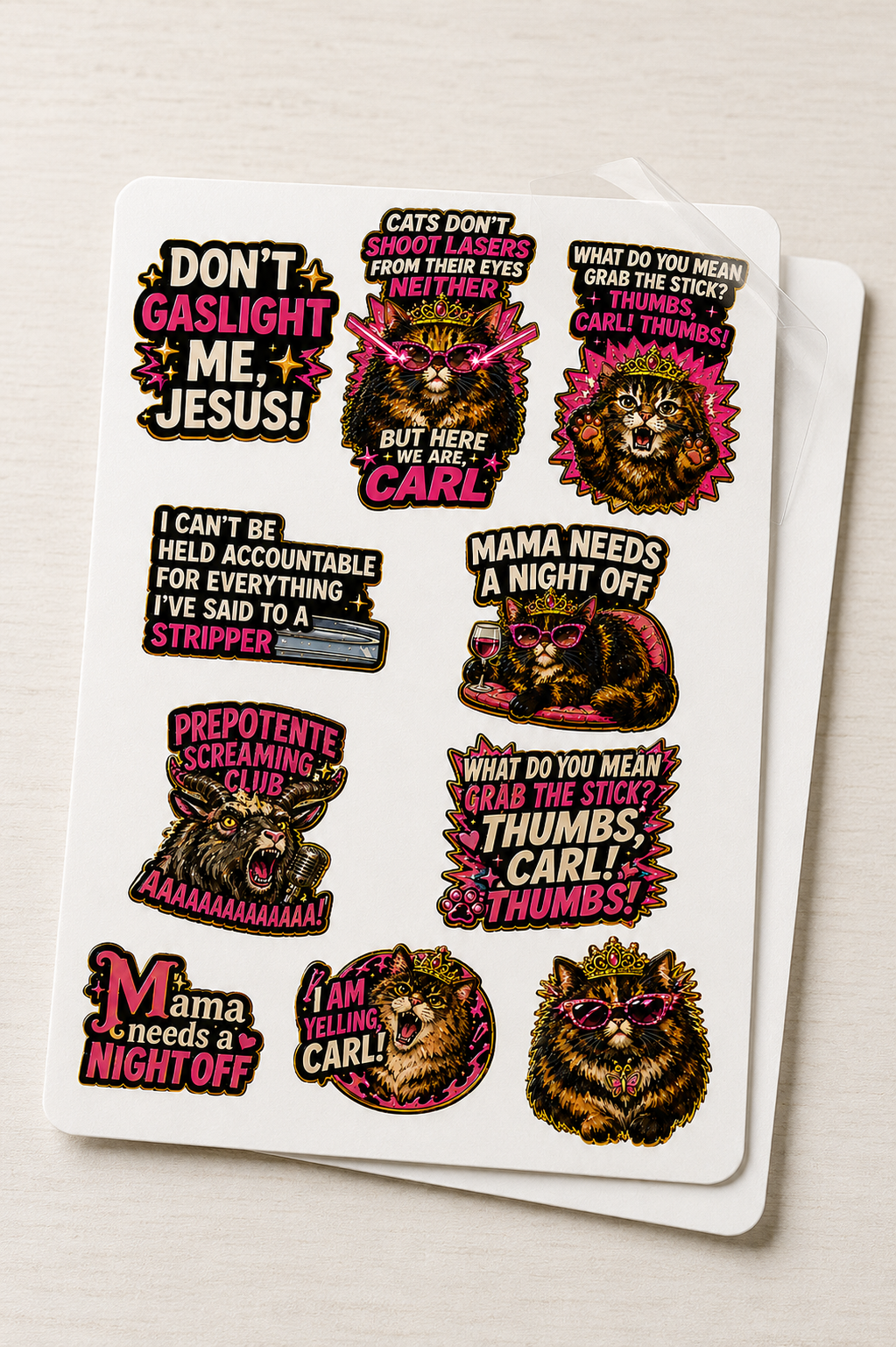 Dungeon Crawler Carl Temporary Tattoos, Princess Donut, Prepotente & Carl Fantasy Book Tattoo Sheet