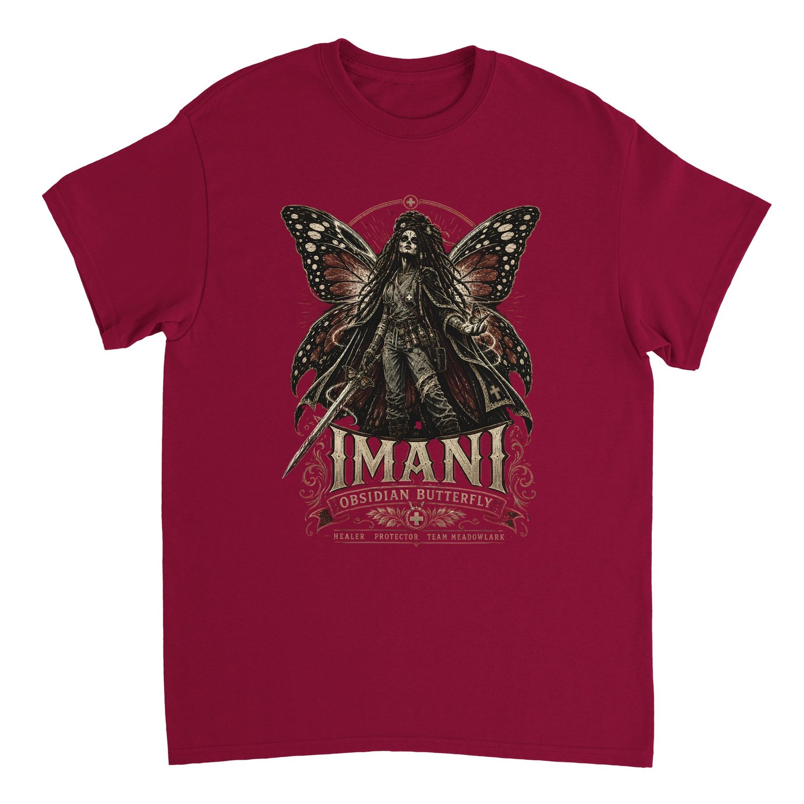 Obsidian Butterfly T-Shirt – Dungeon Crawler Carl Imani Tee 1 dungeon crawler carl imani t-shirt obsidian butterfly design