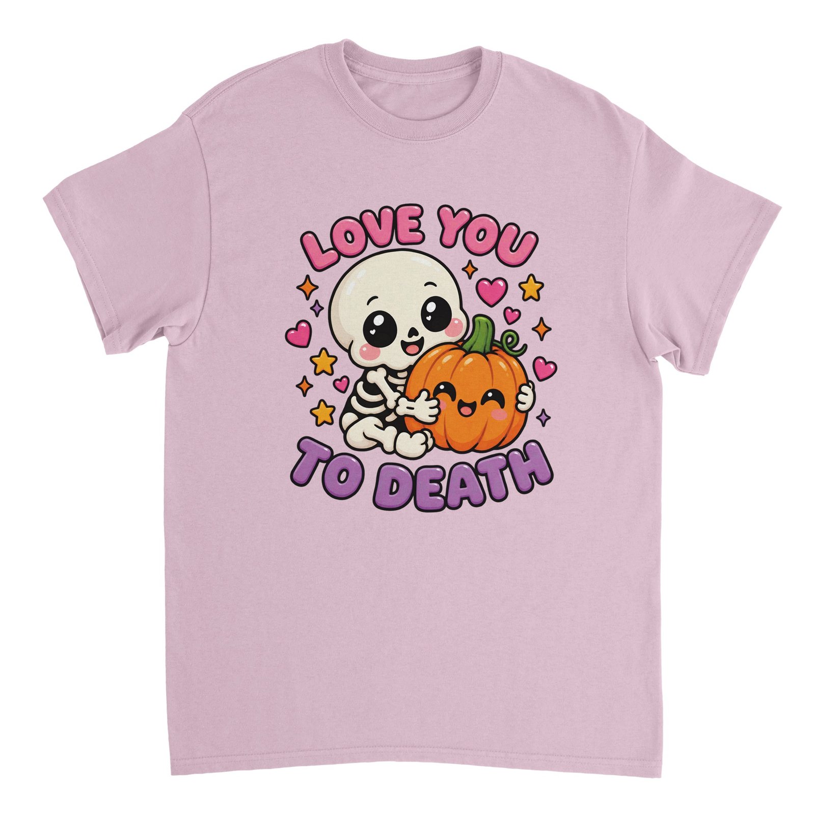 Love You to Death Halloween T-Shirt – Cute Skeleton Pumpkin Spooky Graphic Tee 10 halloween skeleton t-shirt with cute skeleton and pumpkin design