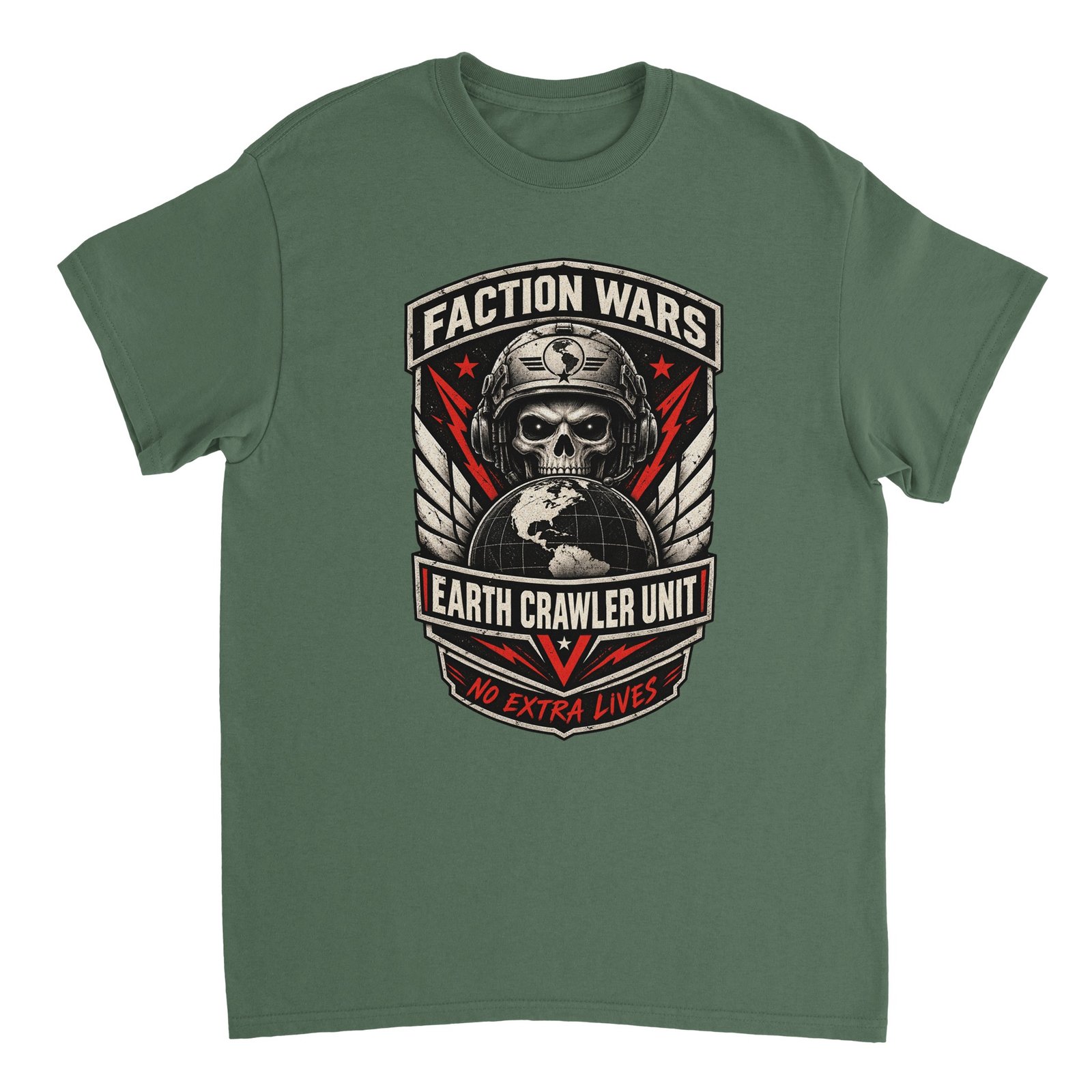 Faction Wars T-Shirt – Earth Crawler Unit Military Skull Tee 8 3c76eead-a174-4a63-ade4-c7e9587d88a2