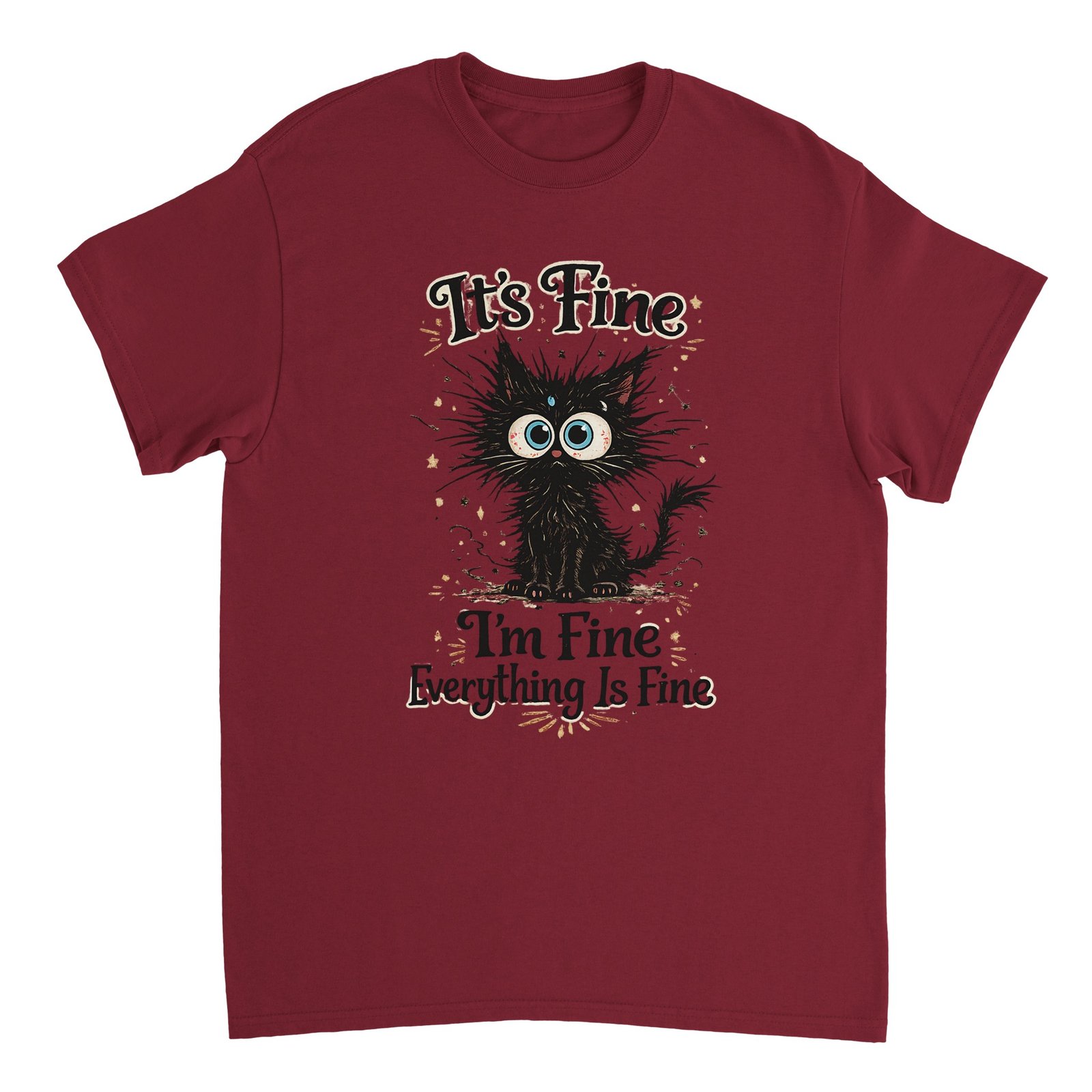 It’s Fine I’m Fine Everything Is Fine T-Shirt – Funny Anxious Black Cat Graphic Tee 8 51722ce2-a604-494d-979d-10c38019e134