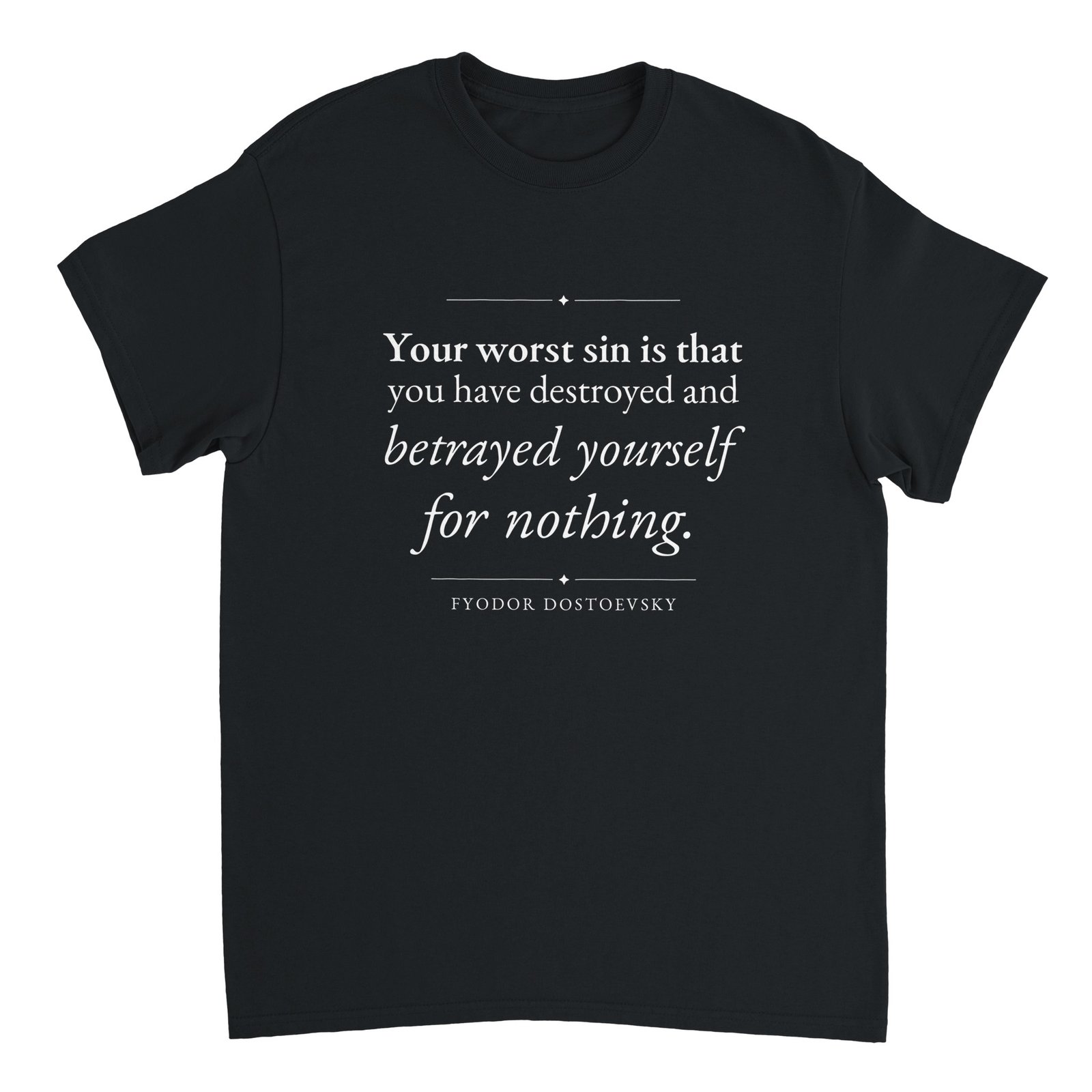 Your Worst Sin T-Shirt – Dostoevsky Crime and Punishment Tee 1 dostoevsky crime and punishment t-shirt your worst sin design black