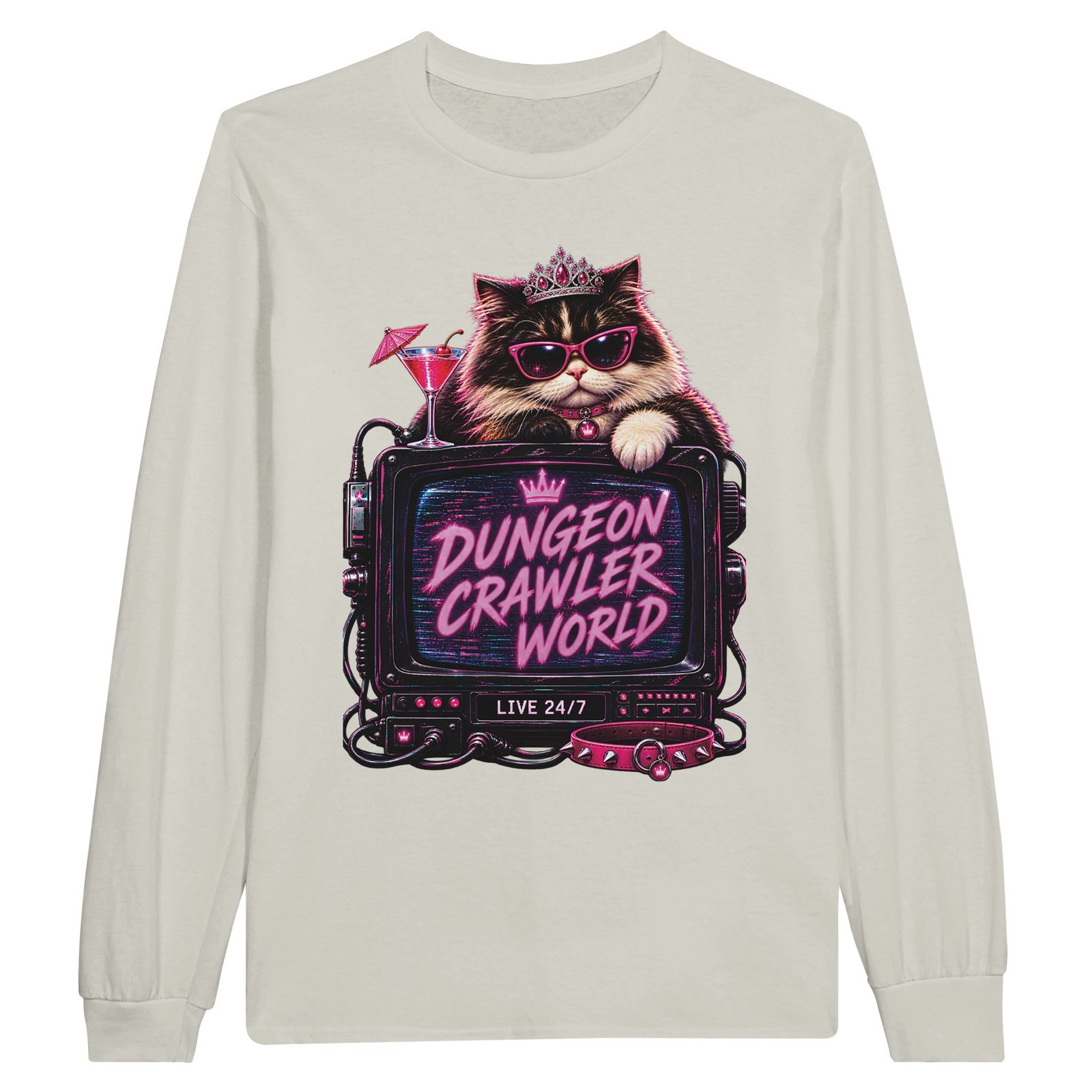 Dungeon Crawler World Longsleeve T-Shirt – Retro TV Cat Fan Tee 7 583fac85-a865-4615-beed-a997414d4df7