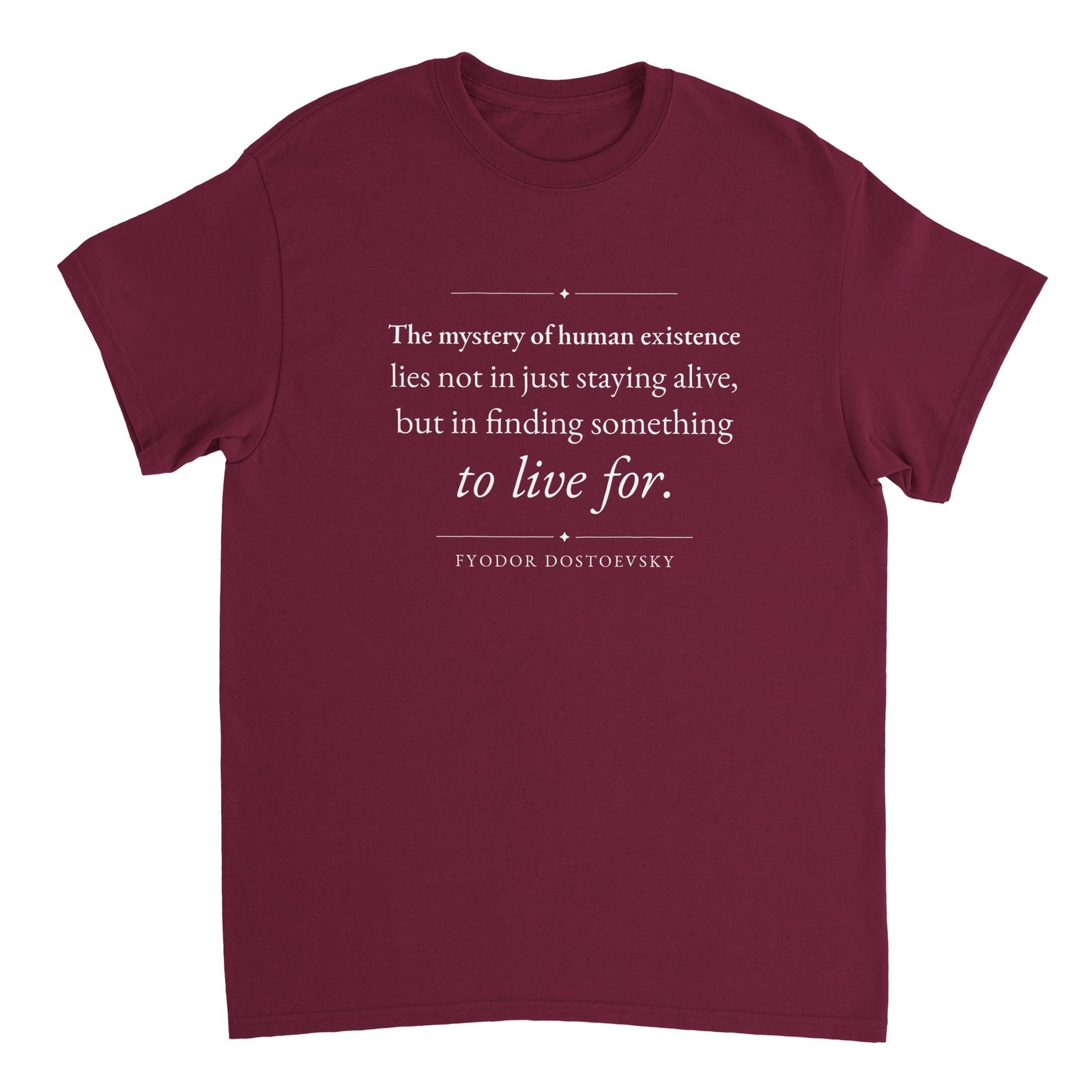 Mystery of Human Existence T-Shirt – Dostoevsky Karamazov Tee 5 dostoevsky brothers karamazov t-shirt mystery of existence Maroon