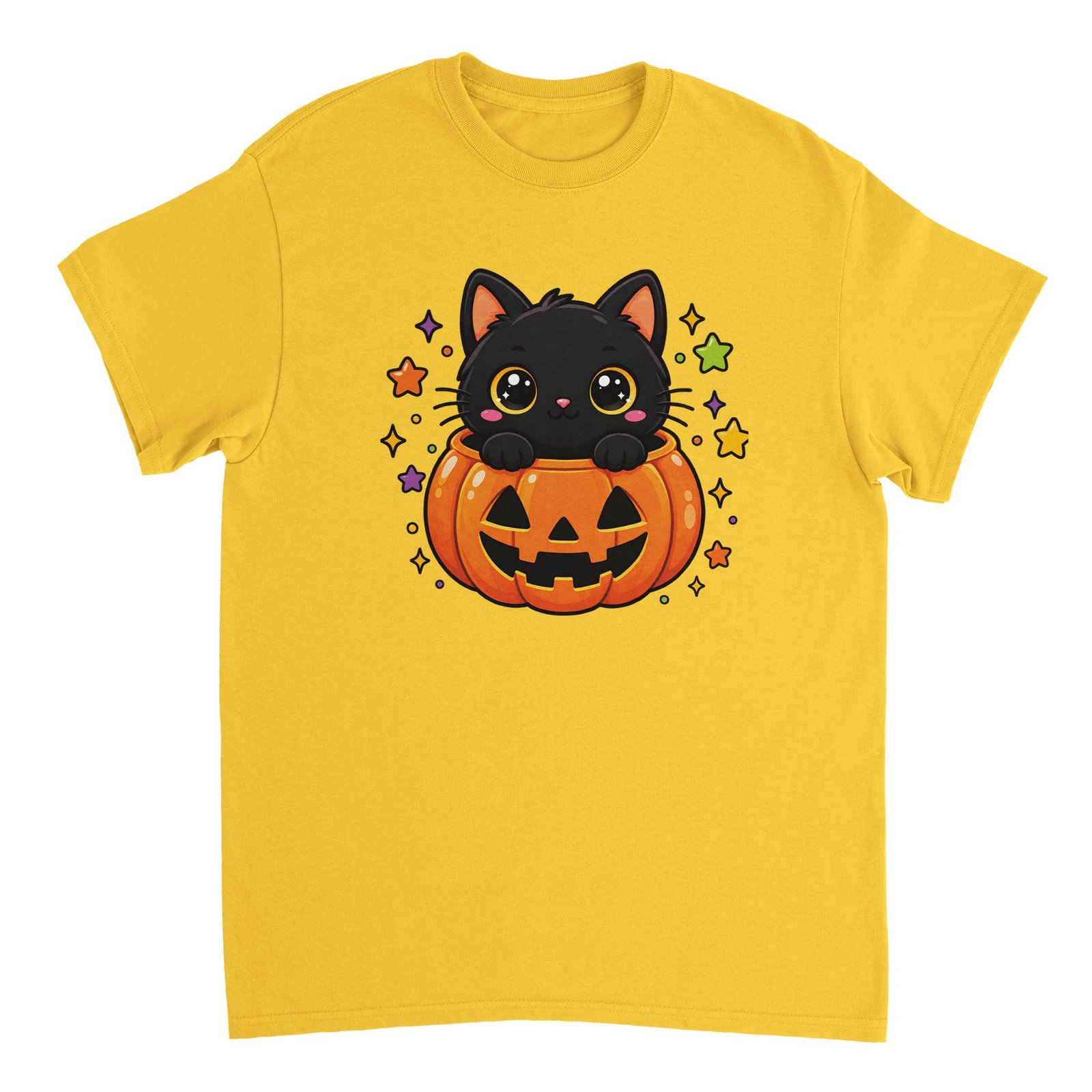 Black Cat Pumpkin T-Shirt – Cute Halloween Kitten Graphic Tee 10 halloween cat t-shirt black cat pumpkin design