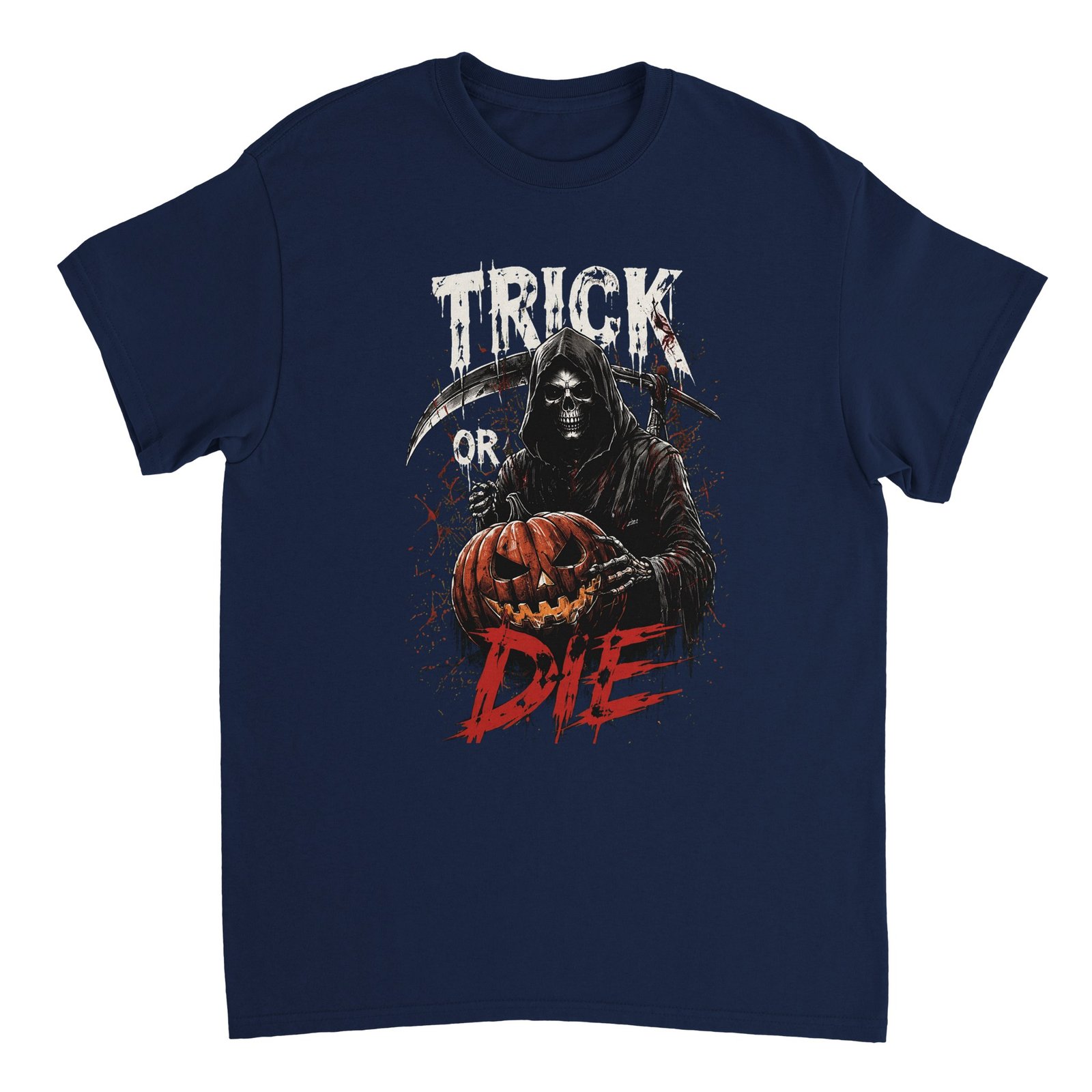 Grim Reaper Halloween T-Shirt – Trick or Die Horror Pumpkin Graphic Tee 12 67fb43bc-dbf3-4d38-930d-01588f82d666