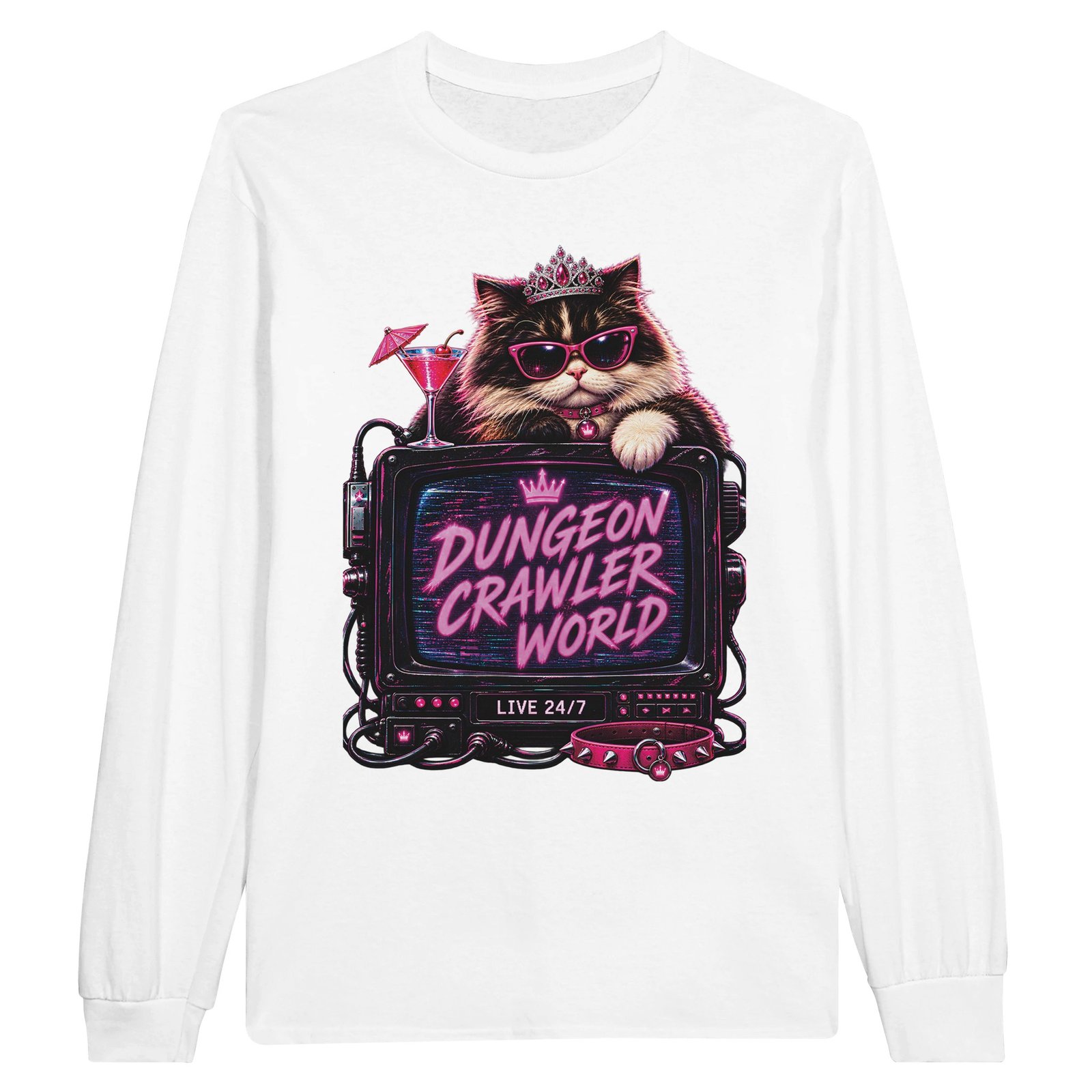 Dungeon Crawler World Longsleeve T-Shirt – Retro TV Cat Fan Tee 3 6a4800e0-8719-48ea-8f65-f39f0af1b5ad