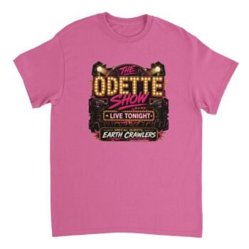 dungeon crawler t-shirt odette show live tonight design light pink