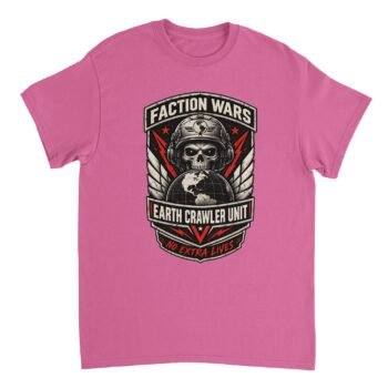 military skull t-shirt faction wars earth crawler unit light pink