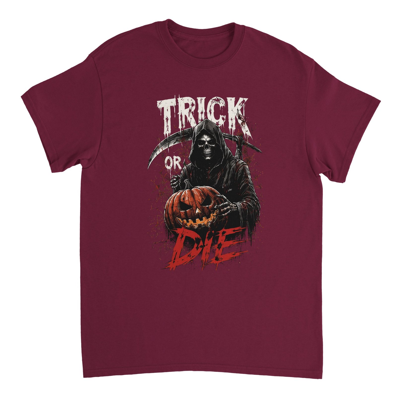 Grim Reaper Halloween T-Shirt – Trick or Die Horror Pumpkin Graphic Tee 9 7d98bf76-834d-4c2c-bb05-5dfa3e8249f6