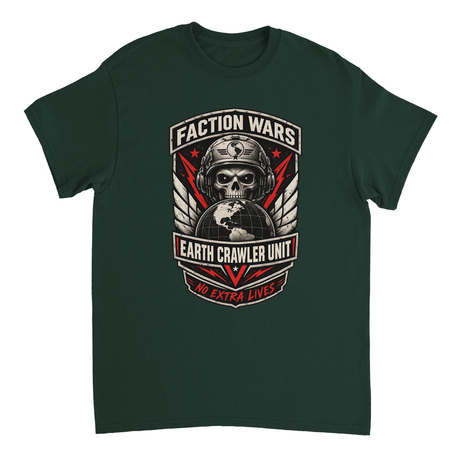 Faction Wars T-Shirt – Earth Crawler Unit Military Skull Tee 3 93bdc732-eb72-42d1-9ddb-72a1b7efe224