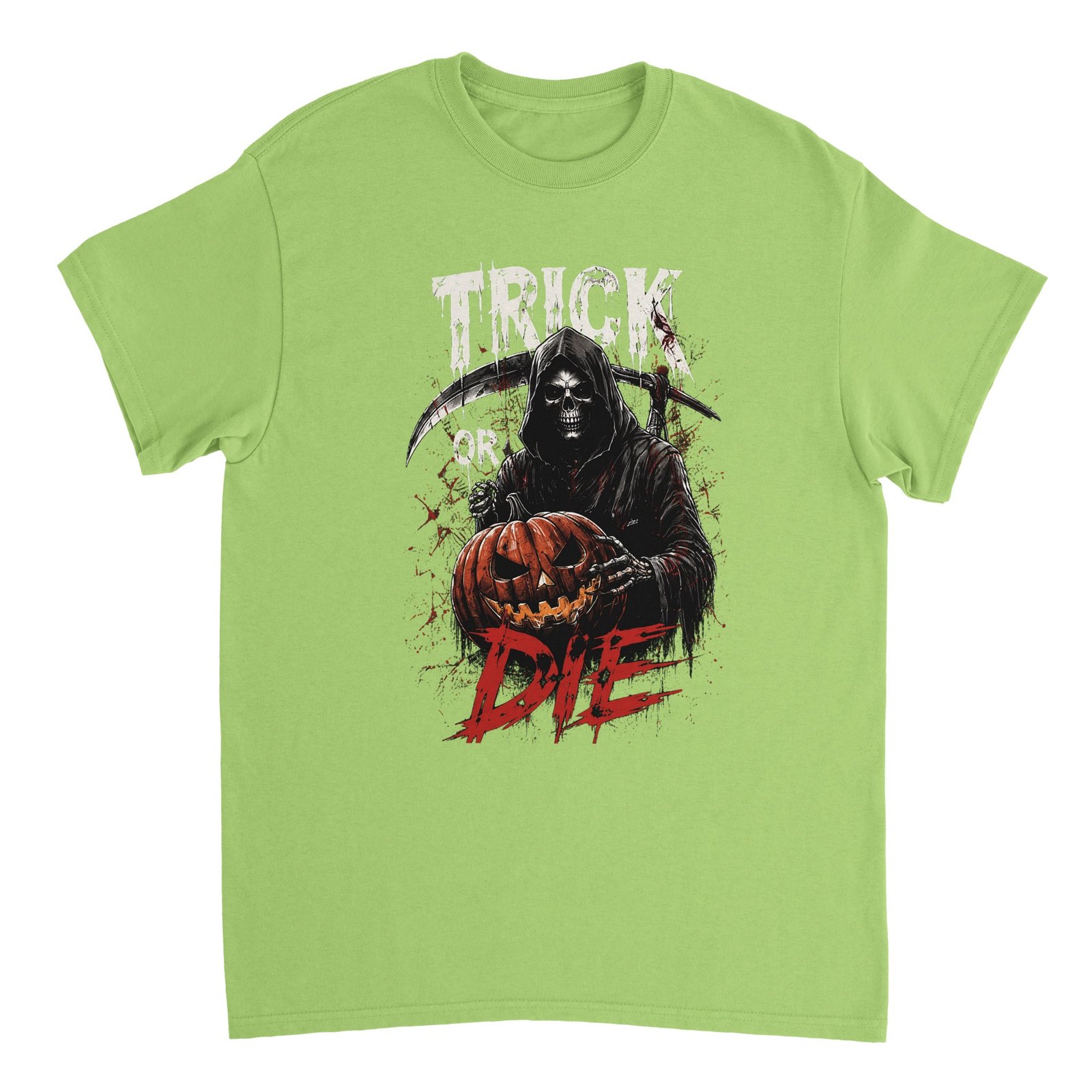 Grim Reaper Halloween T-Shirt – Trick or Die Horror Pumpkin Graphic Tee 6 a118133d-3abc-4daf-89f7-39391ff8cab9