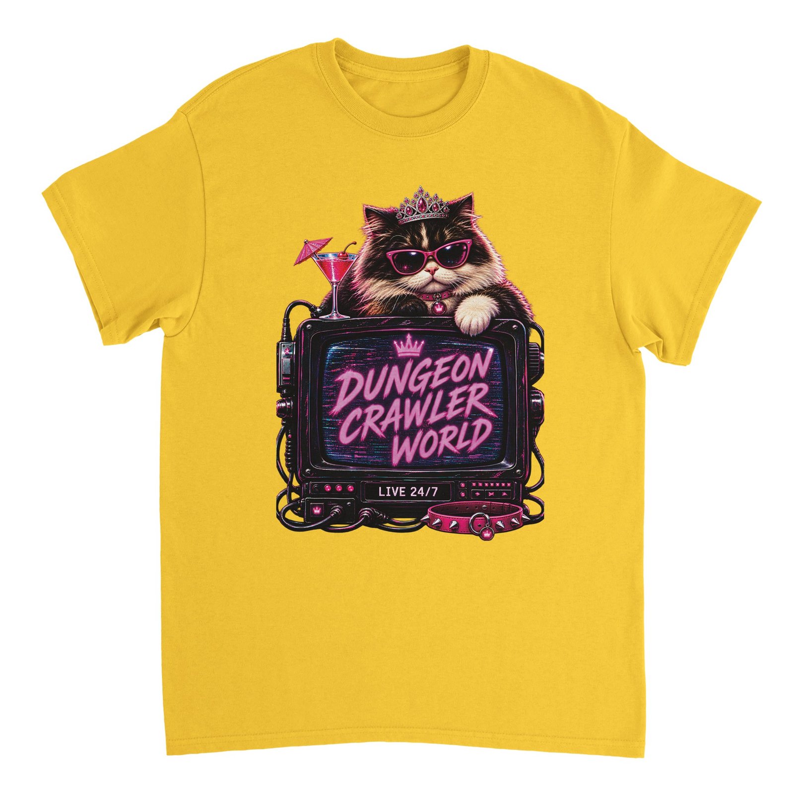 Dungeon Crawler World T-Shirt – Retro TV Cat Fan Tee 10 a64ca535-fbb9-467f-b17a-d7f6d3222f8a