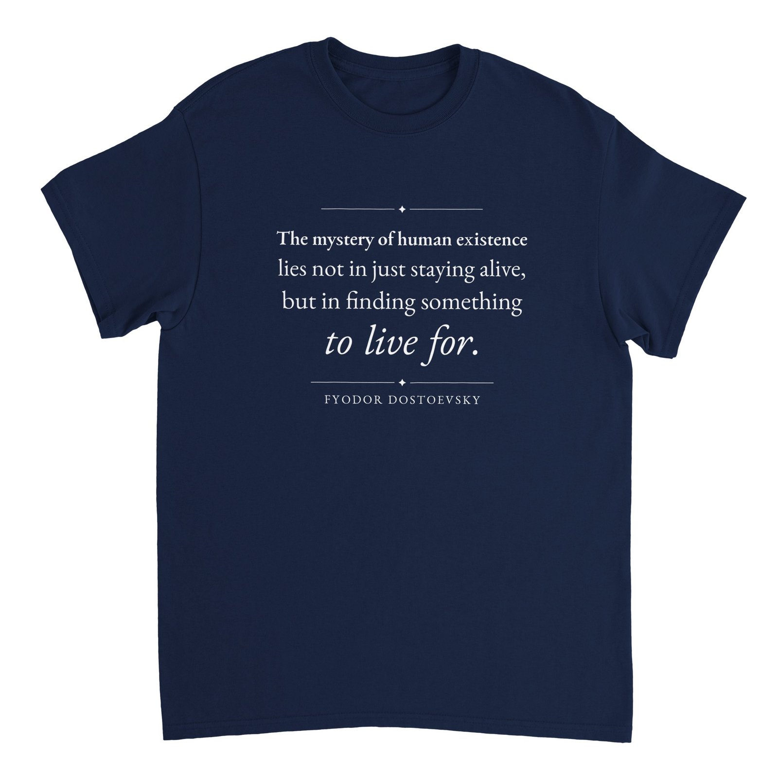 Mystery of Human Existence T-Shirt – Dostoevsky Karamazov Tee 2 dostoevsky brothers karamazov t-shirt mystery of existence Navy