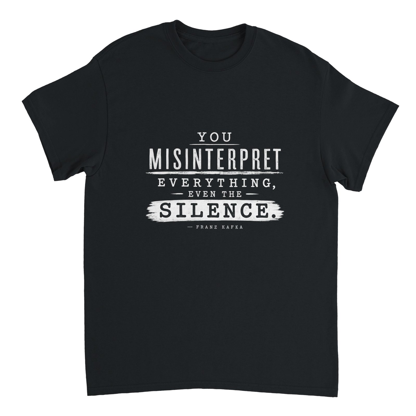 You Misinterpret T-Shirt – Kafka The Castle Quote Tee 2 kafka the castle t-shirt you misinterpret everything black