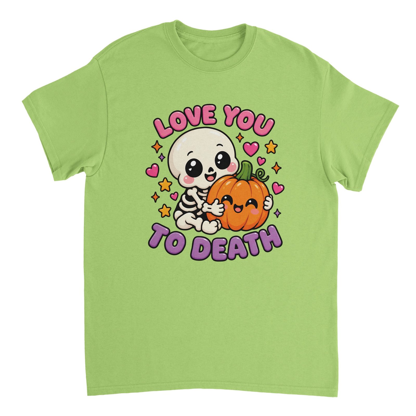 Love You to Death Halloween T-Shirt – Cute Skeleton Pumpkin Spooky Graphic Tee 12 halloween skeleton t-shirt with cute skeleton and pumpkin design