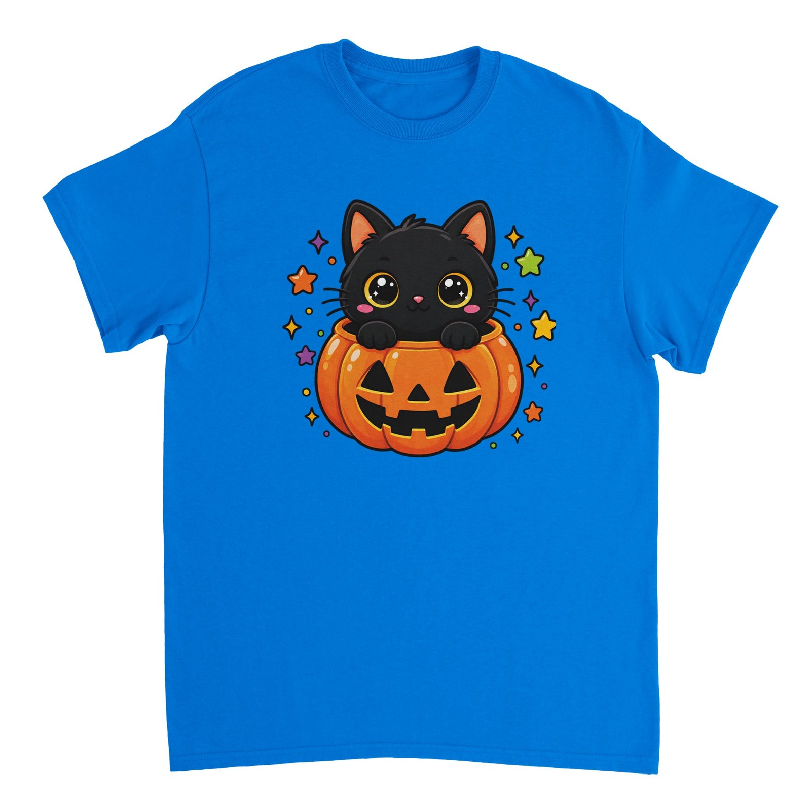 Black Cat Pumpkin T-Shirt – Cute Halloween Kitten Graphic Tee 3 halloween cat t-shirt black cat pumpkin design