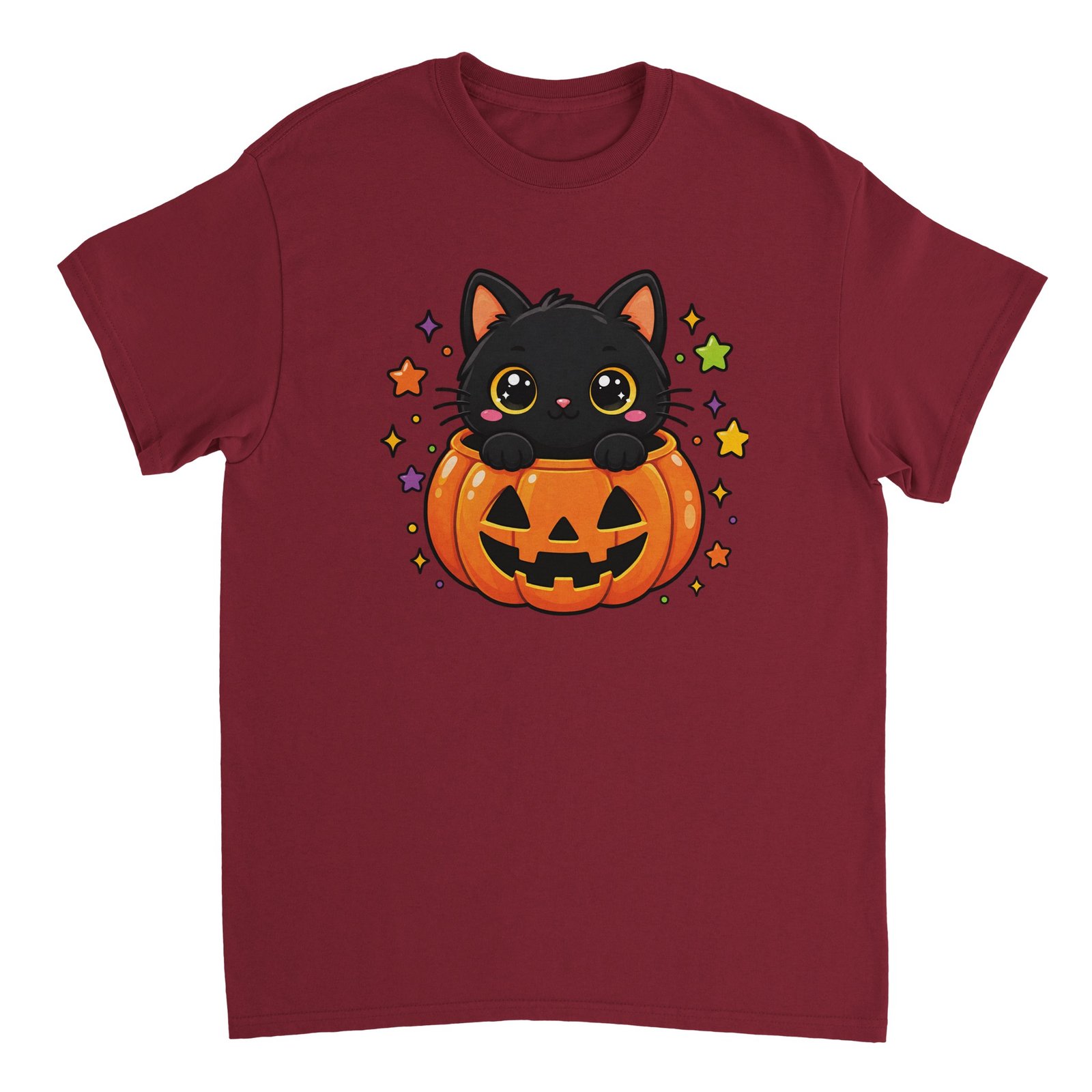 Black Cat Pumpkin T-Shirt – Cute Halloween Kitten Graphic Tee 7 halloween cat t-shirt black cat pumpkin design
