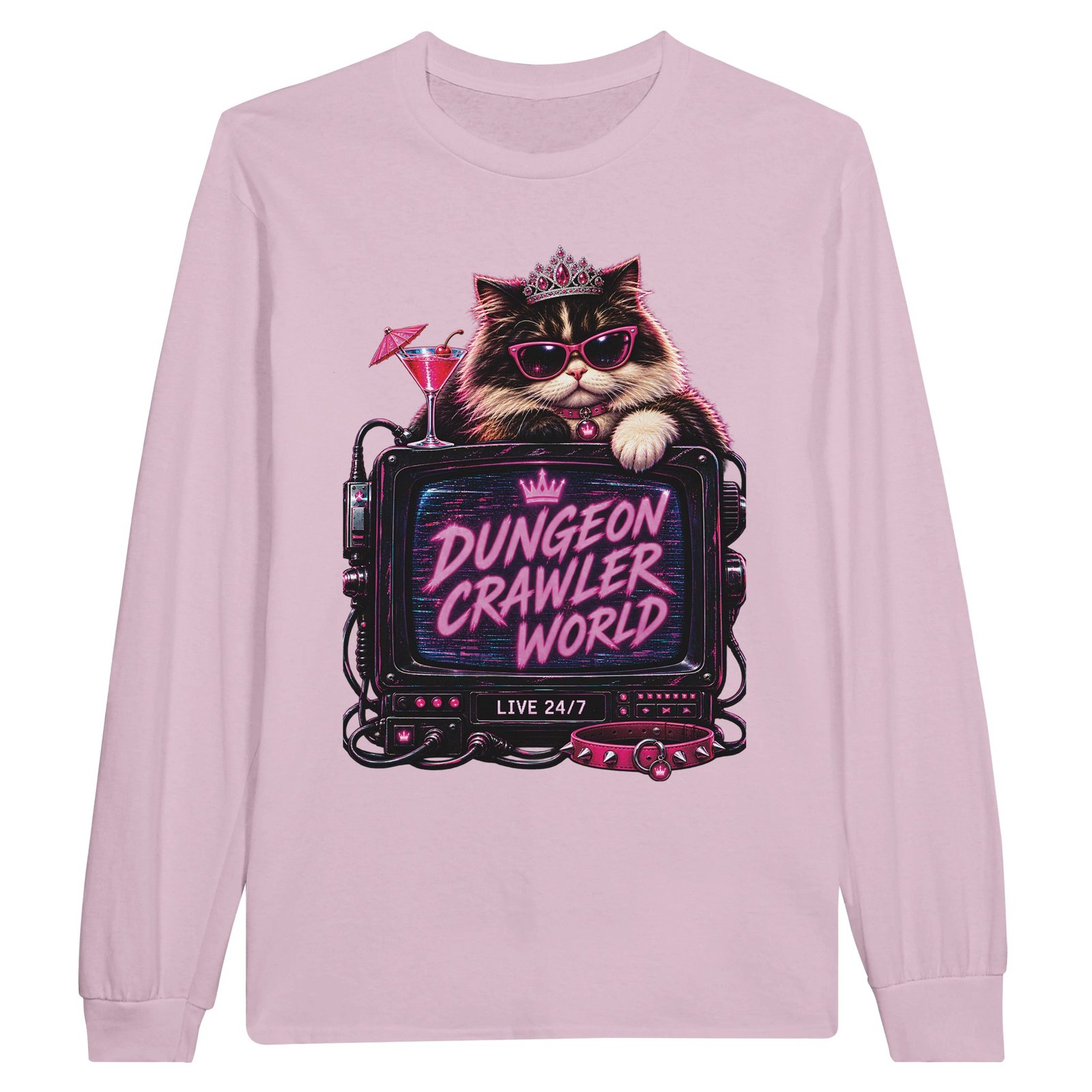 Dungeon Crawler World Longsleeve T-Shirt – Retro TV Cat Fan Tee 2 bfb90e44-eec6-4932-a13d-fb02f0e3333a