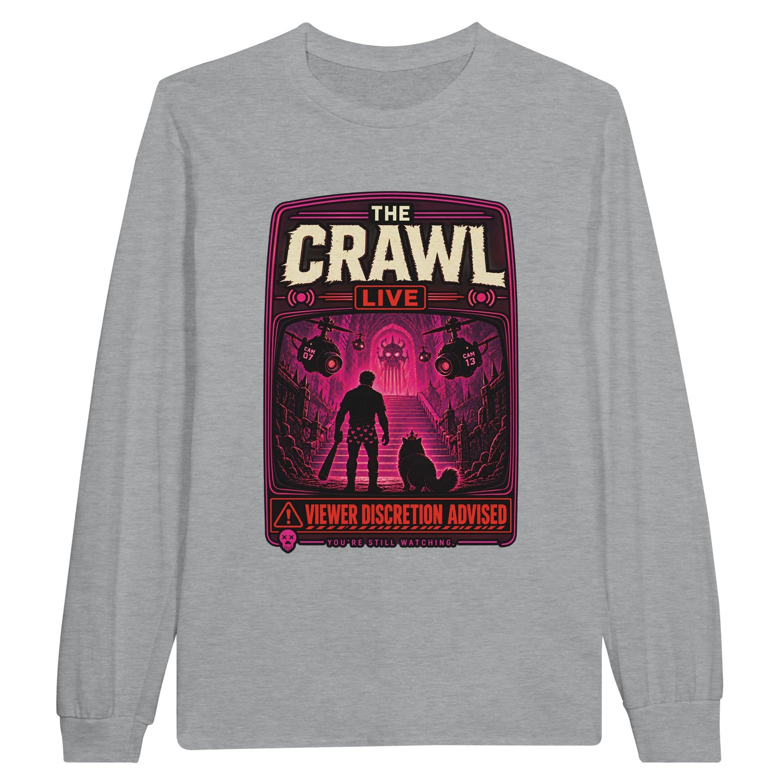 The Crawl Live Longsleeve – Dungeon Crawler Carl Fan Tee 2 c3cce2ec-4531-4d55-8e2c-5ff5858a08dc