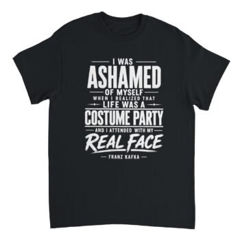 kafka costume party t-shirt real face design black