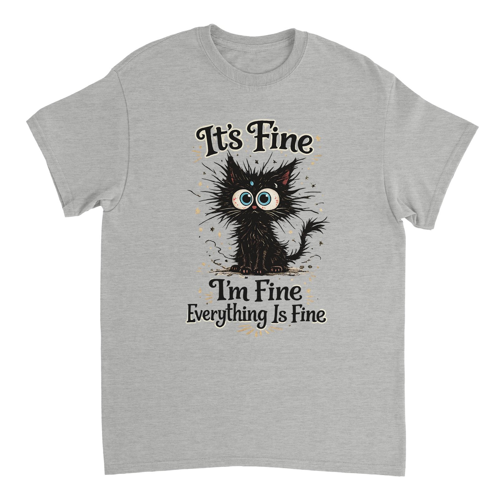 It’s Fine I’m Fine Everything Is Fine T-Shirt – Funny Anxious Black Cat Graphic Tee 4 d949422c-2143-4207-9e6a-ea68c7181f2d