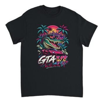 gta 6 alligator t-shirt ride fast get paid design black
