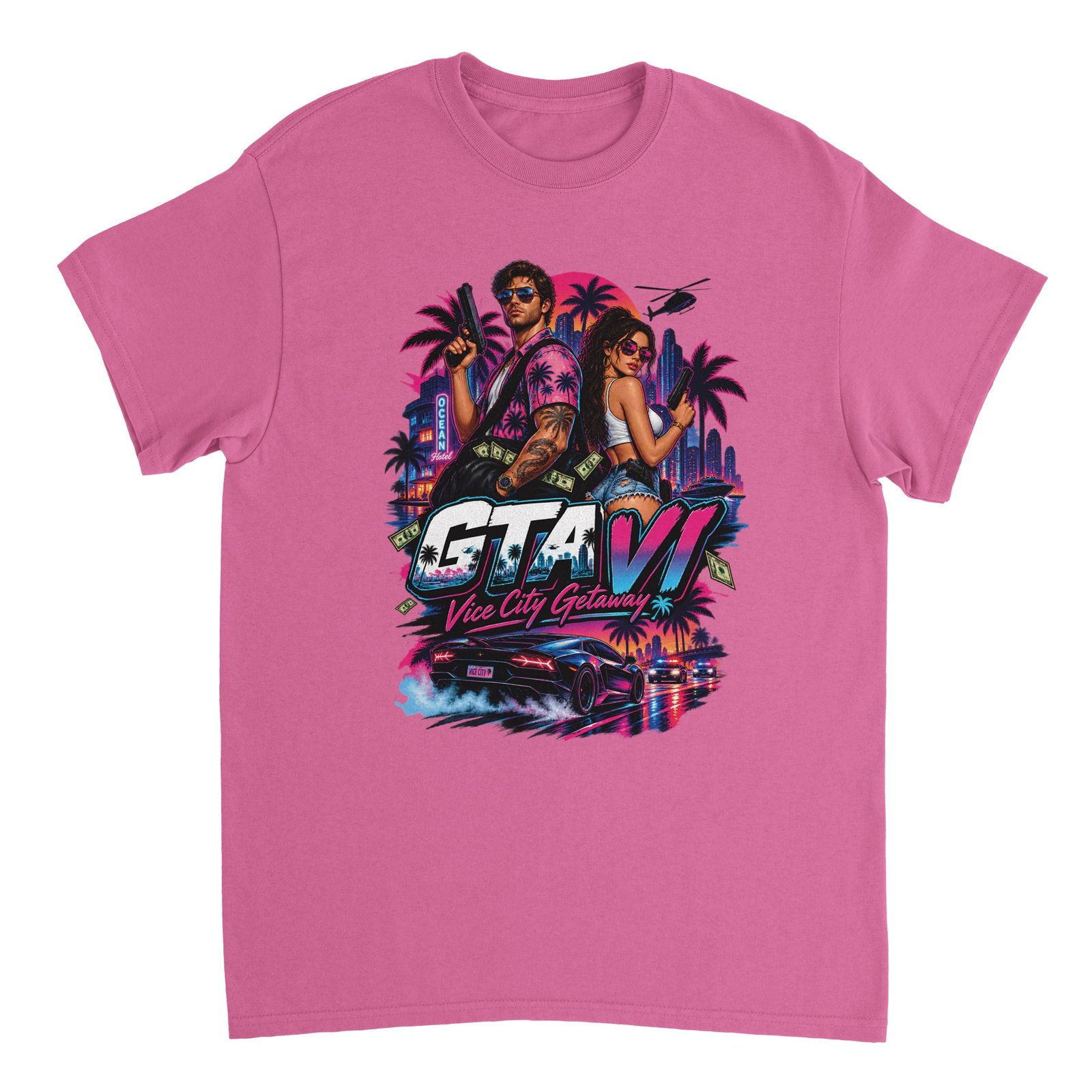 GTA VI T-Shirt – Vice City Getaway Fan Tee 6 gta 6 t-shirt vice city getaway design Azalea