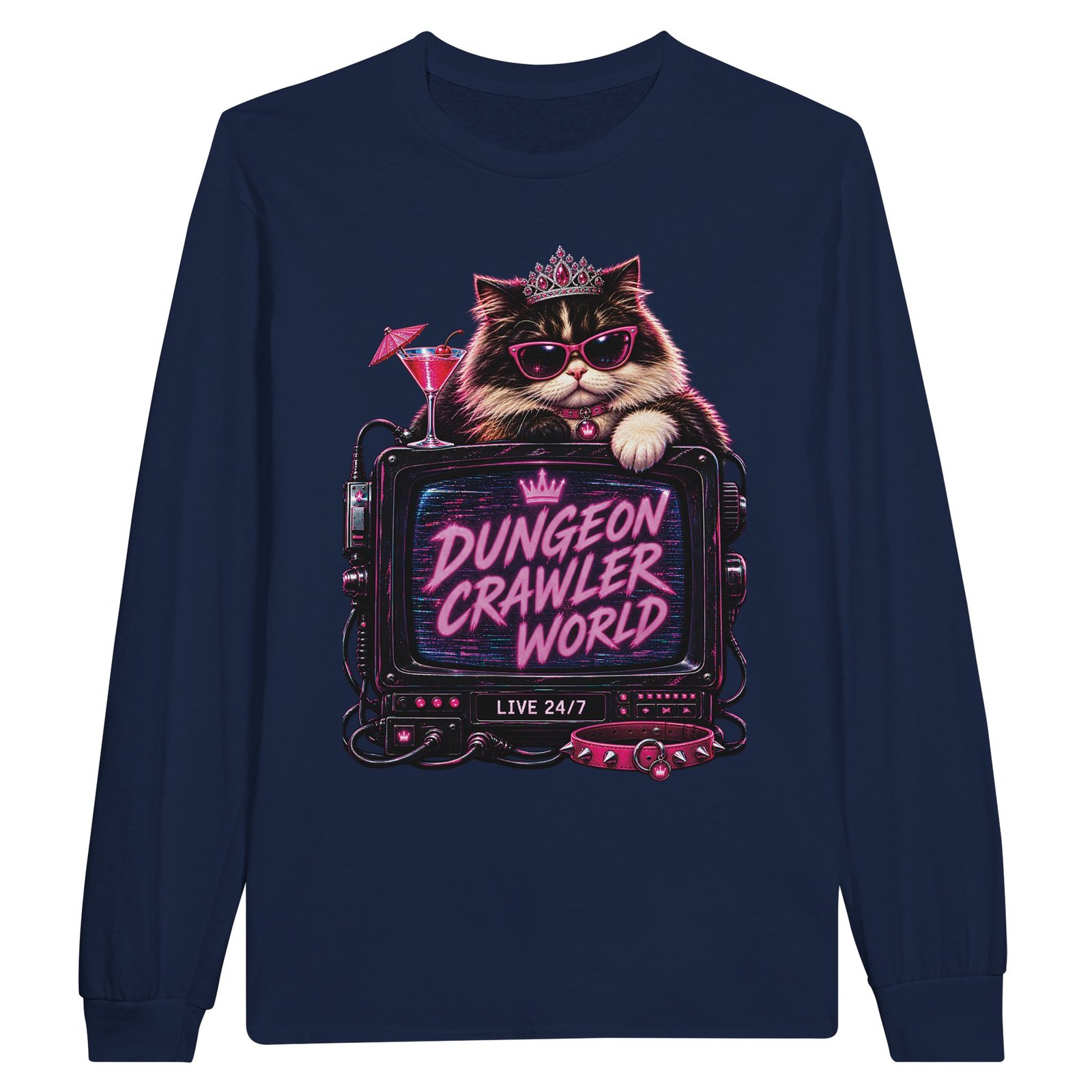 Dungeon Crawler World Longsleeve T-Shirt – Retro TV Cat Fan Tee 10 fbaaeaa0-81c1-4329-8e19-8f3ffcb93b2f