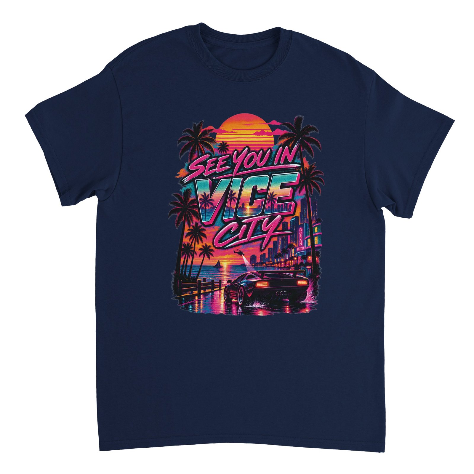 Vice City Drive Shirt – Neon Skyline & Sports Car Tee 8 04b2f626-d83d-4c88-890d-c3e10262d477
