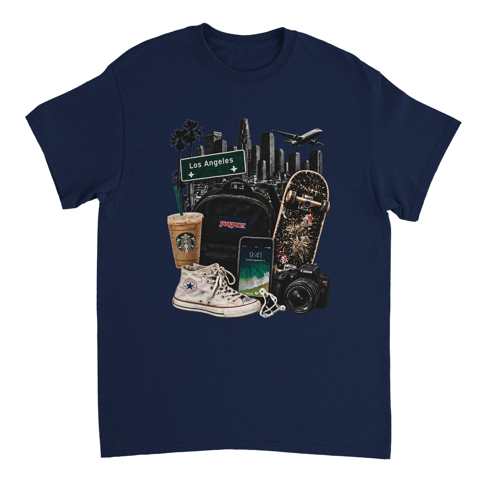 2016 Vibes Shirt – LA Nostalgia Collage Graphic Tee 3 2d28dac3-f630-415d-aaf3-feba8c3f1ea4