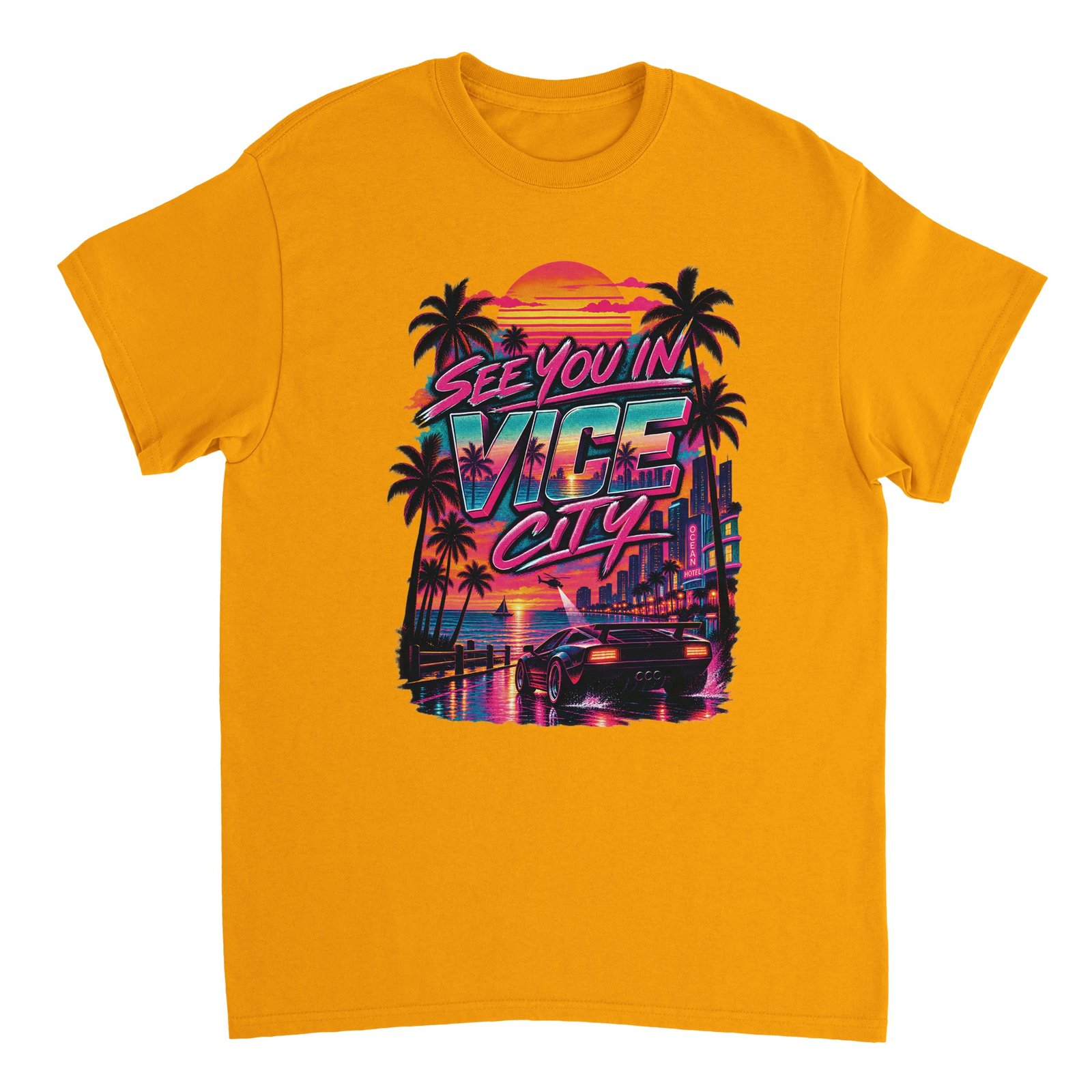 Vice City Drive Shirt – Neon Skyline & Sports Car Tee 7 8c9ecc41-6470-414b-9365-3591a63f9504
