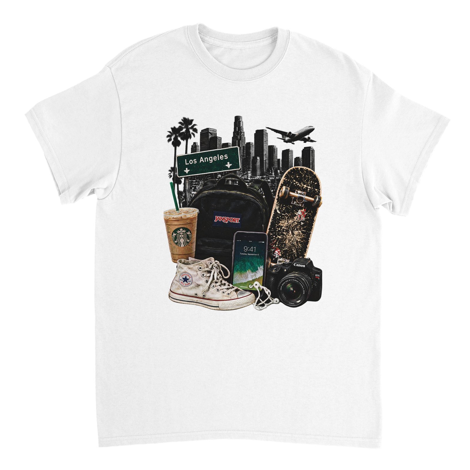 2016 Vibes Shirt – LA Nostalgia Collage Graphic Tee 9 f69545f9-0b4b-43b7-8797-a93fb55c1241