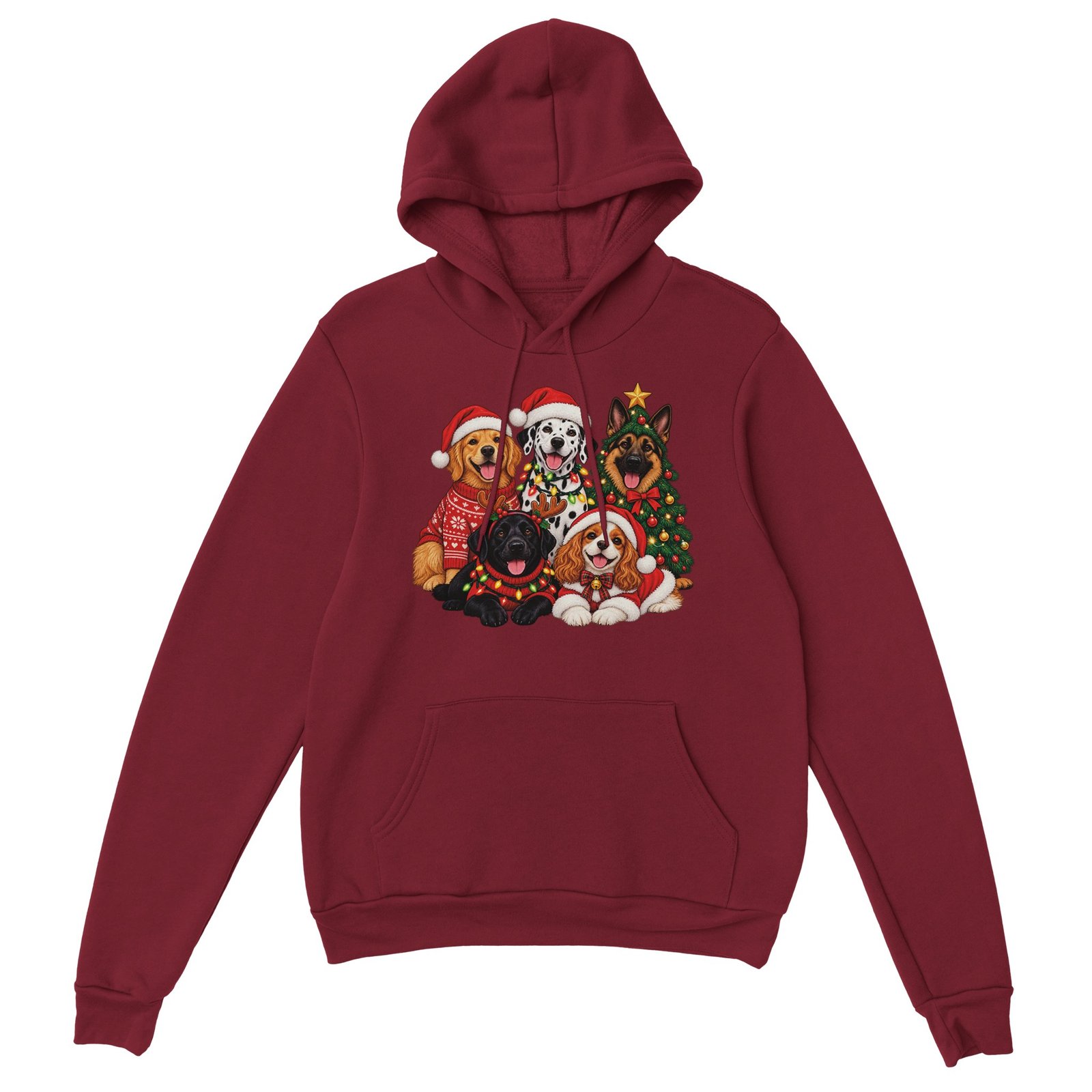 Christmas Dogs Hoodie - Five Festive Pups Classic Unisex Pullover Hoodie 4 00495cfc-65f0-4225-a9d0-305e1b8b3af6