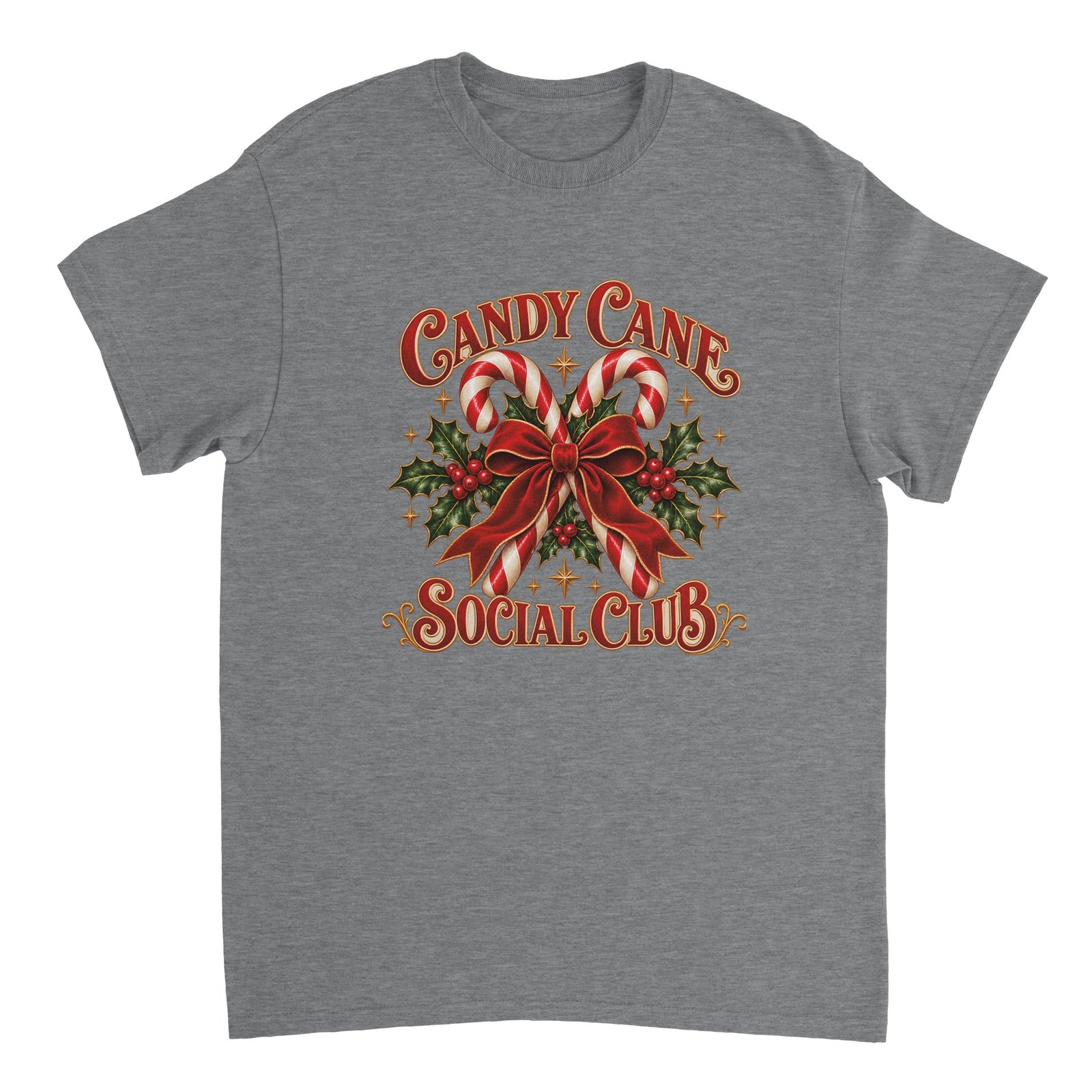 Candy Cane Social Club Shirt - Vintage Christmas Heavyweight Unisex Tee 10 00503f91-8d92-49ef-b4f4-a60a603f250e