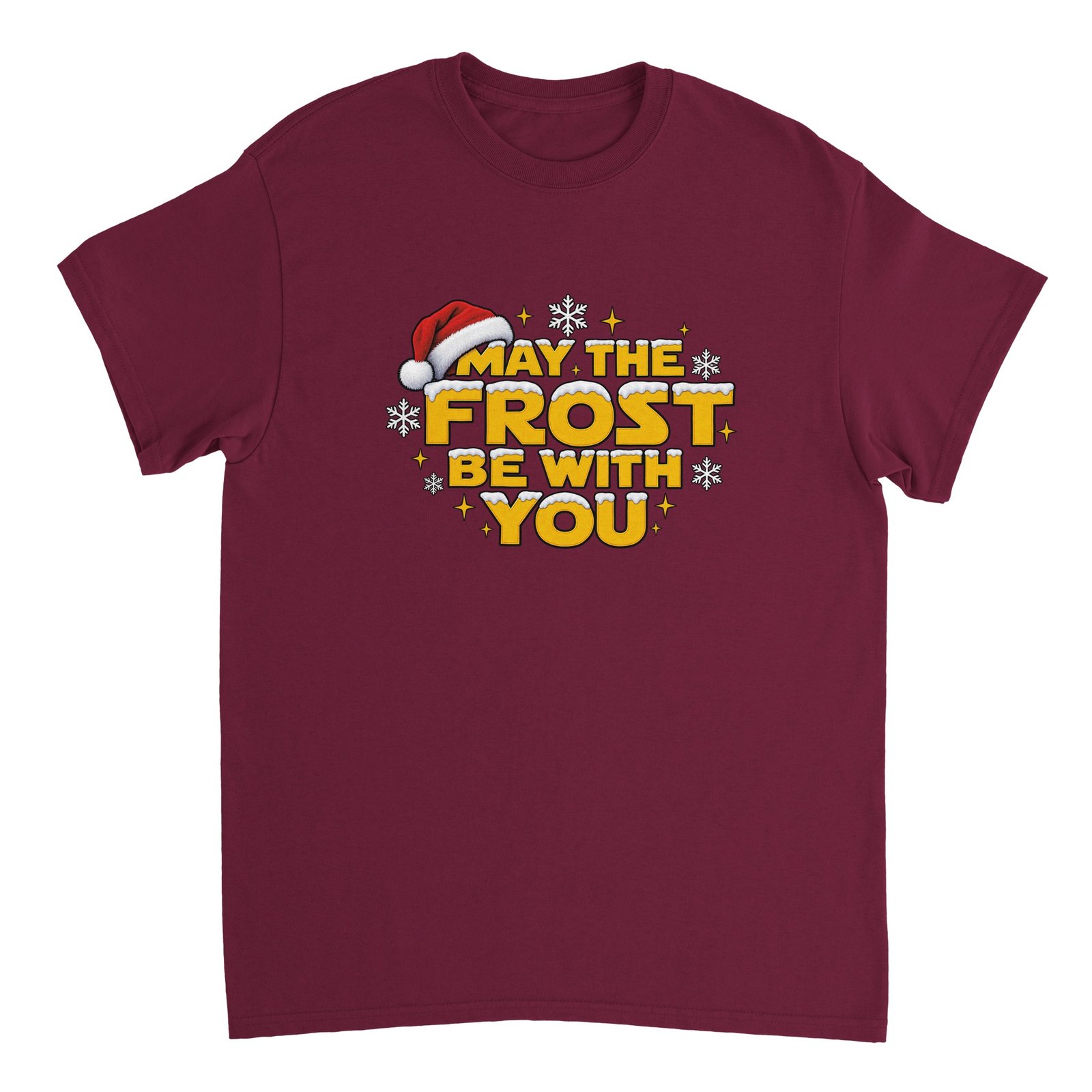 May the Frost Be With You Christmas Shirt - Snowy Gold Lettering Heavyweight Unisex Tee 13 0d9f3fba-793b-4dbc-8fbc-f2daef300ad5