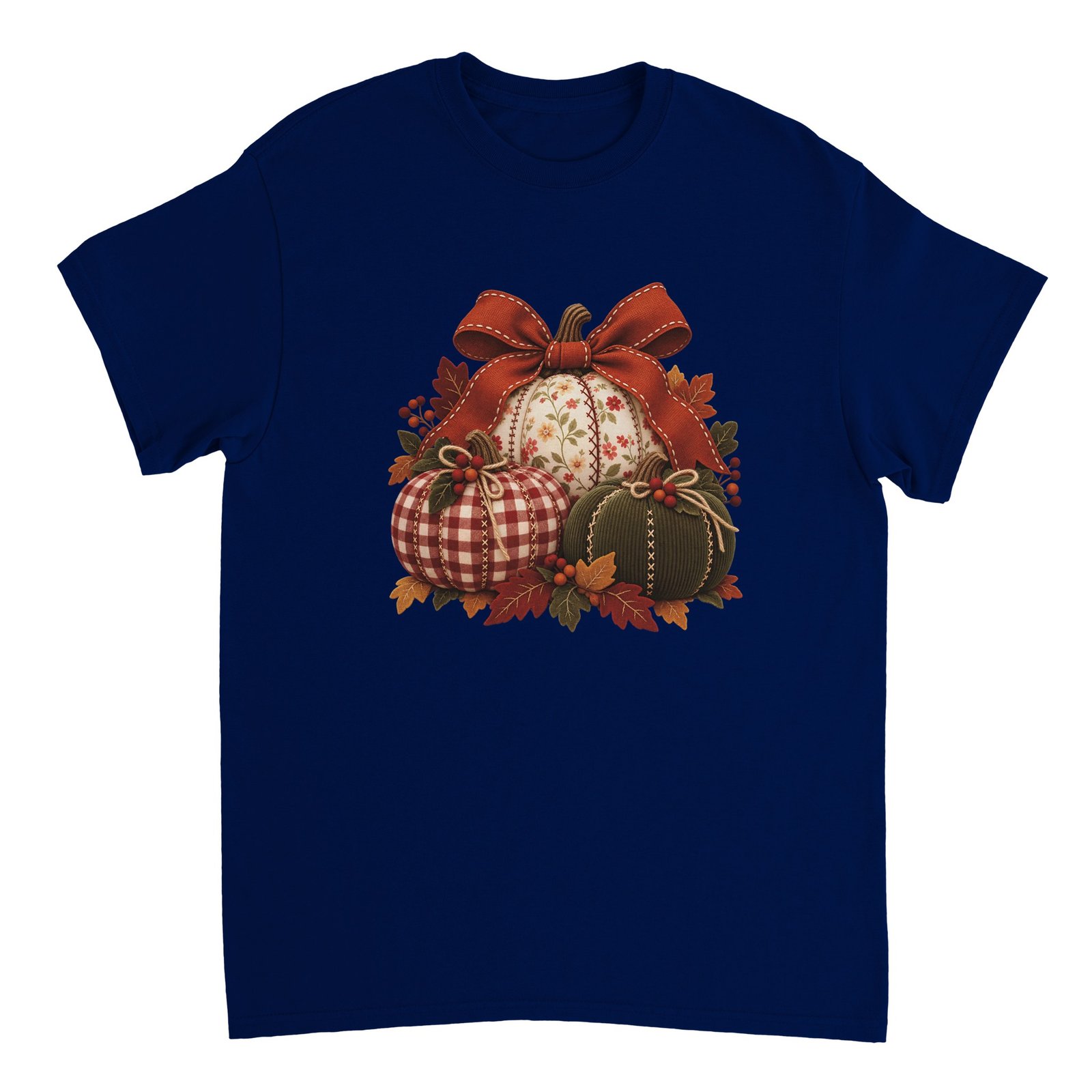 Patchwork Pumpkin Shirt – Cottagecore Fall Pumpkins with Gingham, Florals & Bow T-Shirt 14 0f20e6a8-febd-4bc9-9079-700798b3ee6c