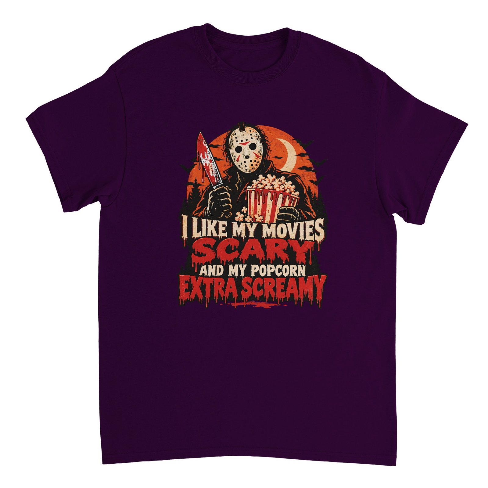 Jason Voorhees Funny Horror Movie T-Shirt – Extra Screamy Popcorn Halloween Shirt 7 0fa0d154-d309-4a97-bccc-e6d83fbc22b7