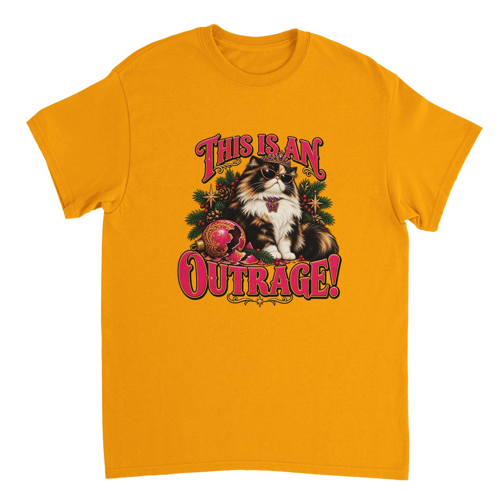 Dungeon Crawler Carl DCC Shirt - This Is An Outrage! Tiara Cat Heavyweight Unisex Tee 2 117044ca-9164-4078-a612-a21884102c32