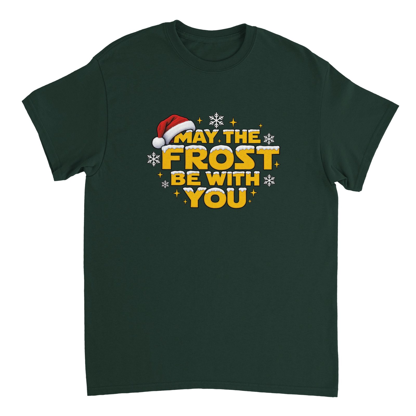 May the Frost Be With You Christmas Shirt - Snowy Gold Lettering Heavyweight Unisex Tee 3 132938e2-df80-4221-88ba-b0a62c1714c9