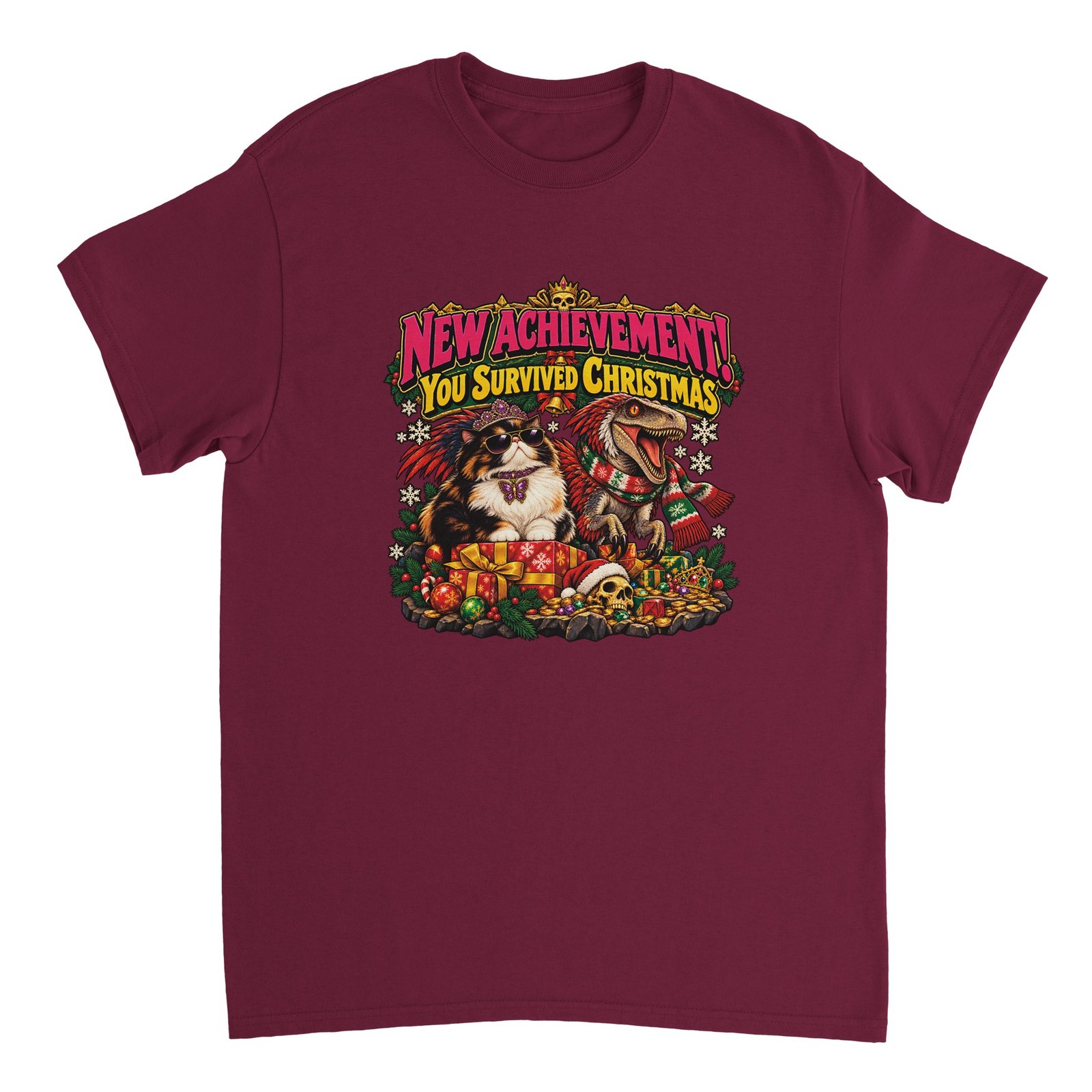 Princess Donut DCC Shirt - New Achievement! You Survived Christmas Heavyweight Unisex Tee 11 13fb505a-bb64-4ef0-bd84-6b228e93cac3