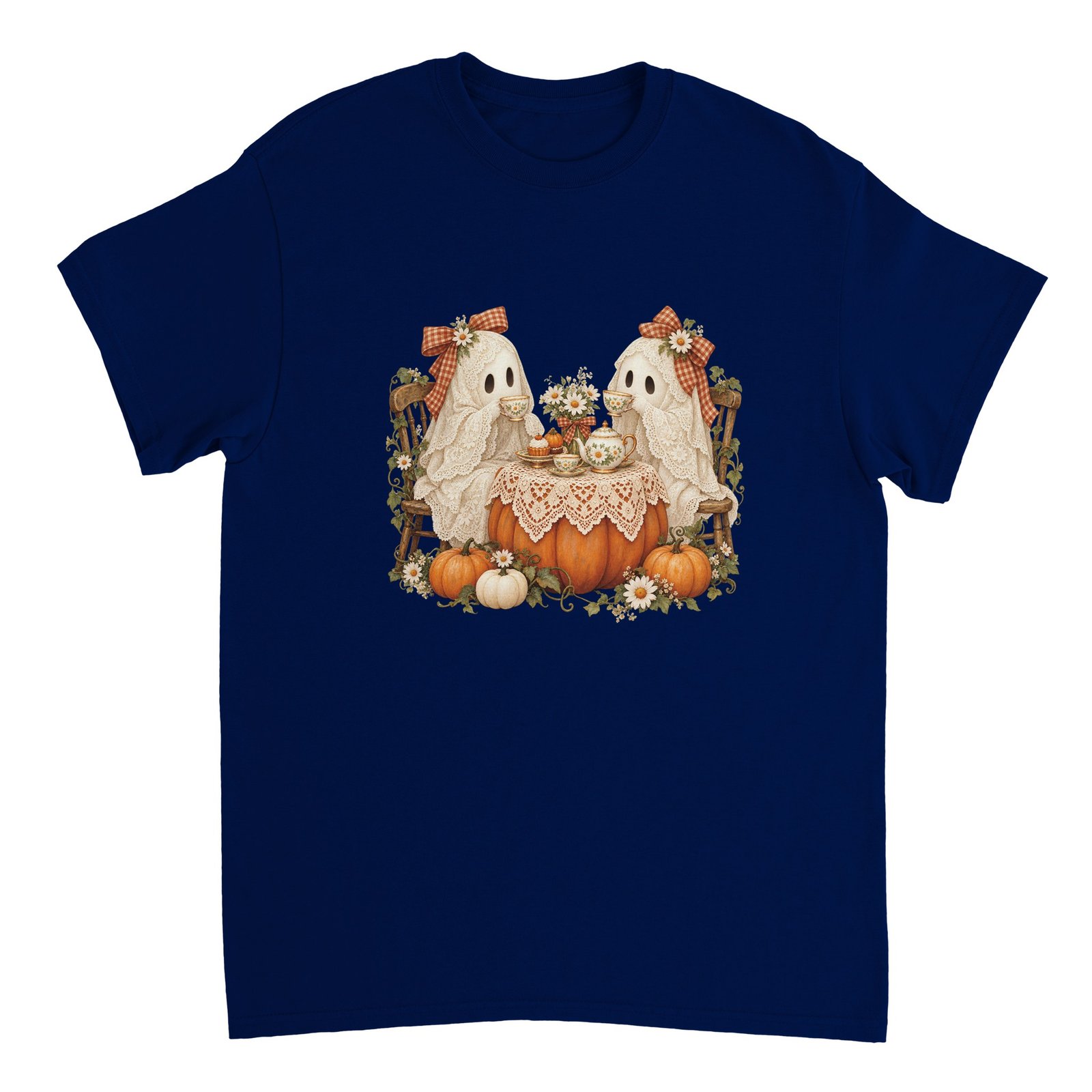 Pumpkin Ghost Tea Party Shirt – Cute Cottagecore Halloween Ghosts T-Shirt 3 1a929005-17bd-4121-9b96-b9079a937356