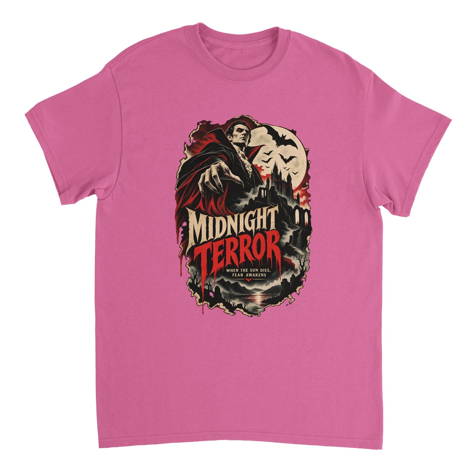 Midnight Terror Vampire Shirt - Vintage Horror Halloween Tee | Heavyweight Unisex 6 1ba48bec-99f9-491f-b5f9-0aa8cb9527bd