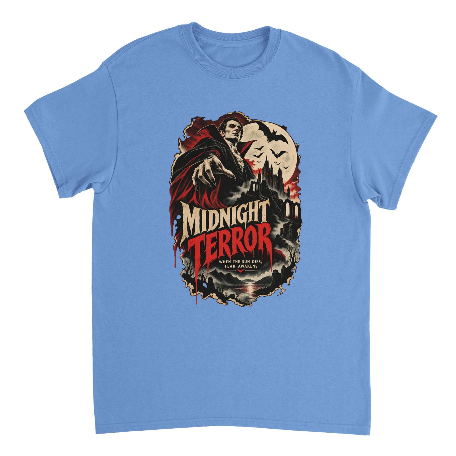 Midnight Terror Vampire Shirt - Vintage Horror Halloween Tee | Heavyweight Unisex 5 1bb10d7b-364b-4907-ae1c-4e0abb46b0b1