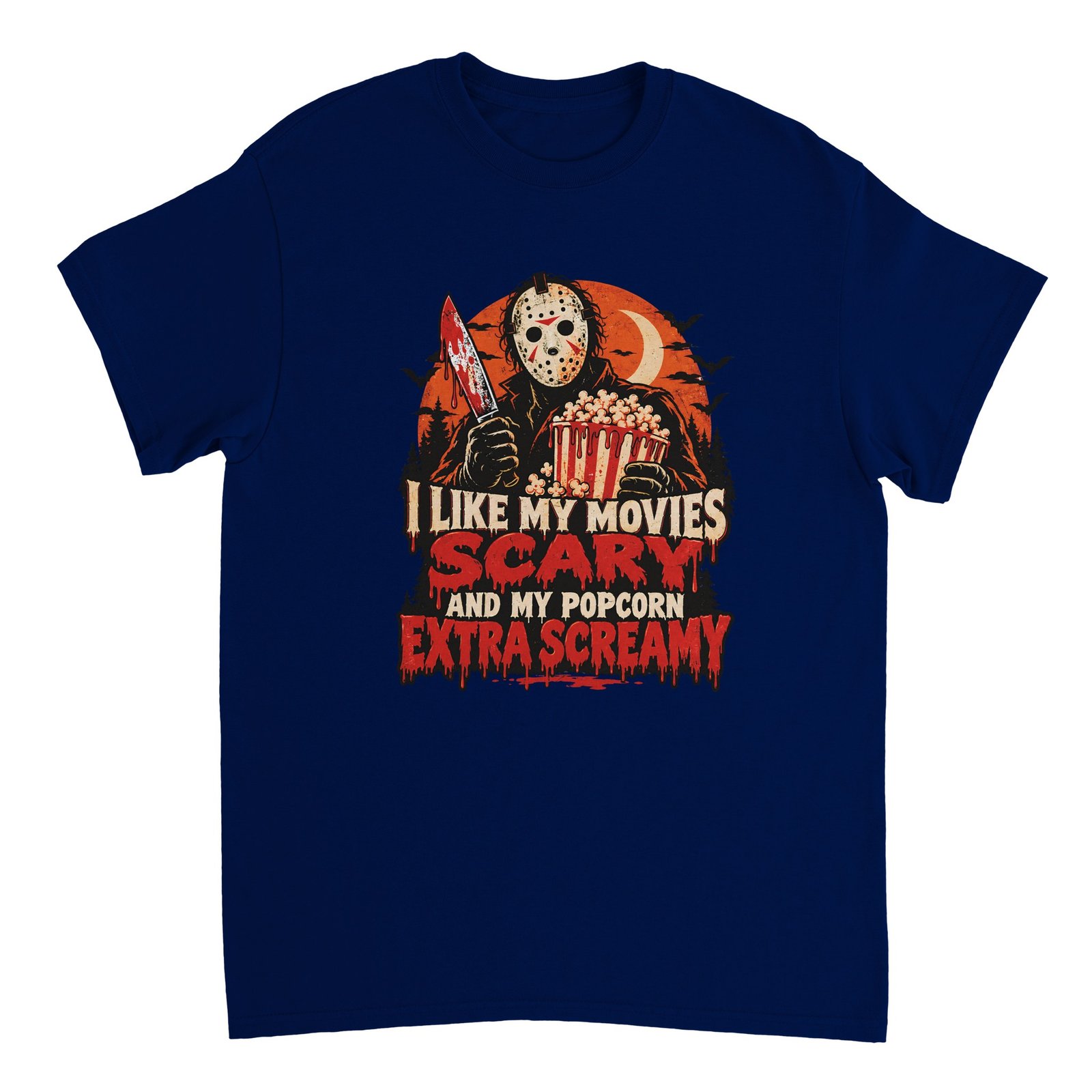 Jason Voorhees Funny Horror Movie T-Shirt – Extra Screamy Popcorn Halloween Shirt 10 1f317322-70c1-434d-aca0-6a5d8a369e28